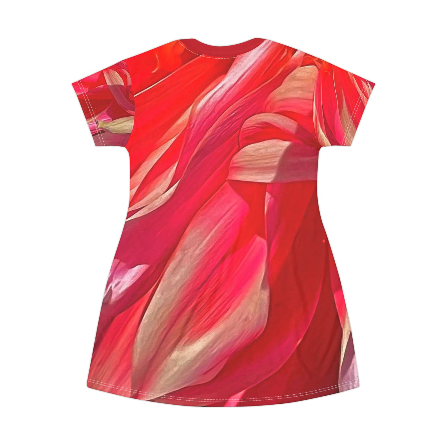 Pucci Flower Pop T-Shirt Dress (AOP) Lightweight and Breathable Crop Dress Silky Soft Personalized Crop Dress |Unique Patterned Crop