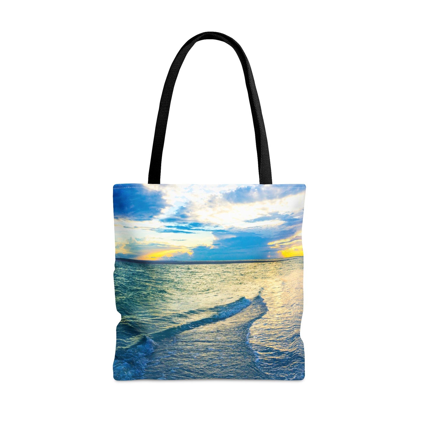 AOP Tote Bag Blue Sea Glass High-Quality Tote Bag Shopping Tote Bag Travel Tote Beach Tote