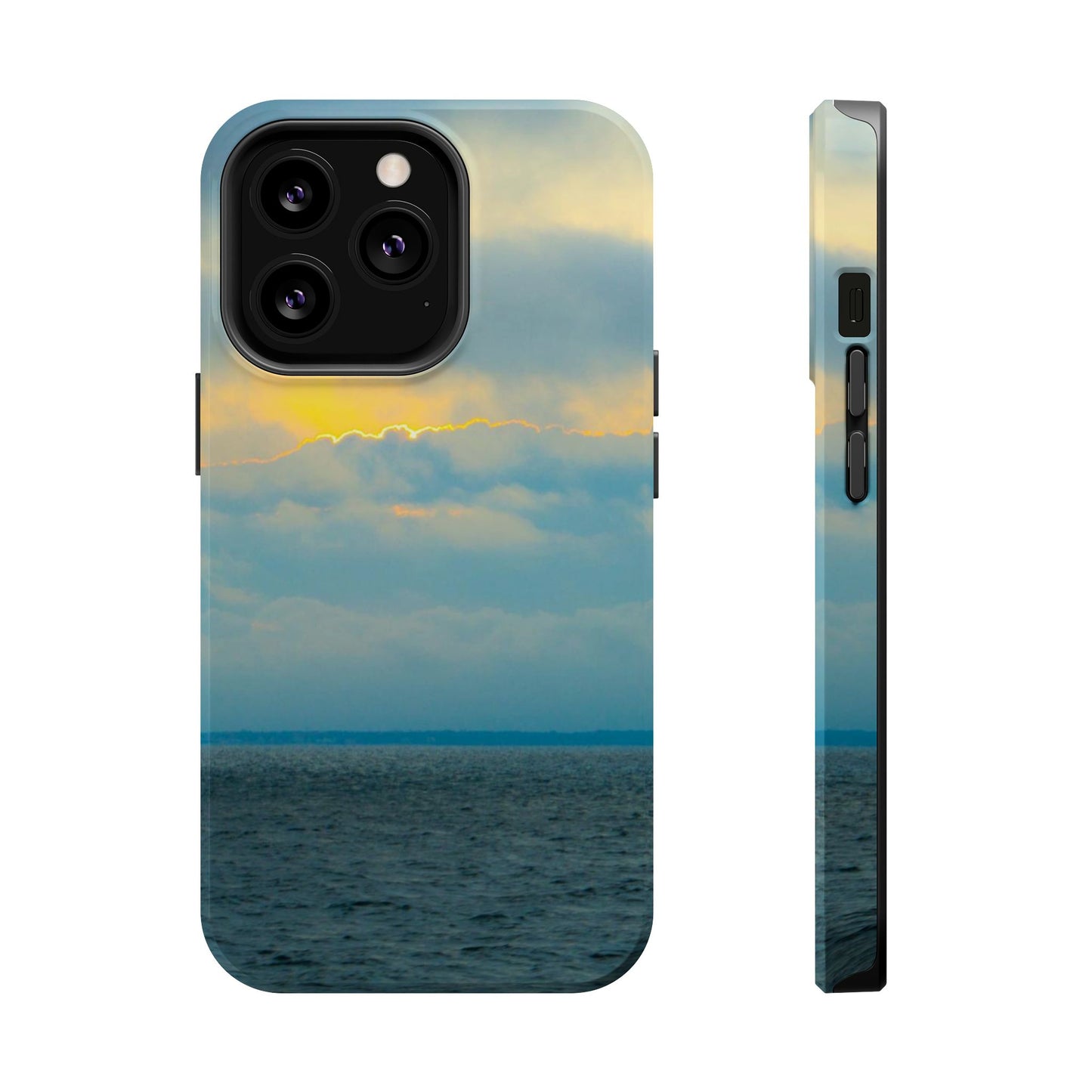 Baby Blues of Nantucket Sea Inspired MagSafe Tough Cases MagSafe Tough iPhone Cases|Durable and Flexible| Impact-resistant MagSafe|Electronic Accessories| Nantucket|Sunset