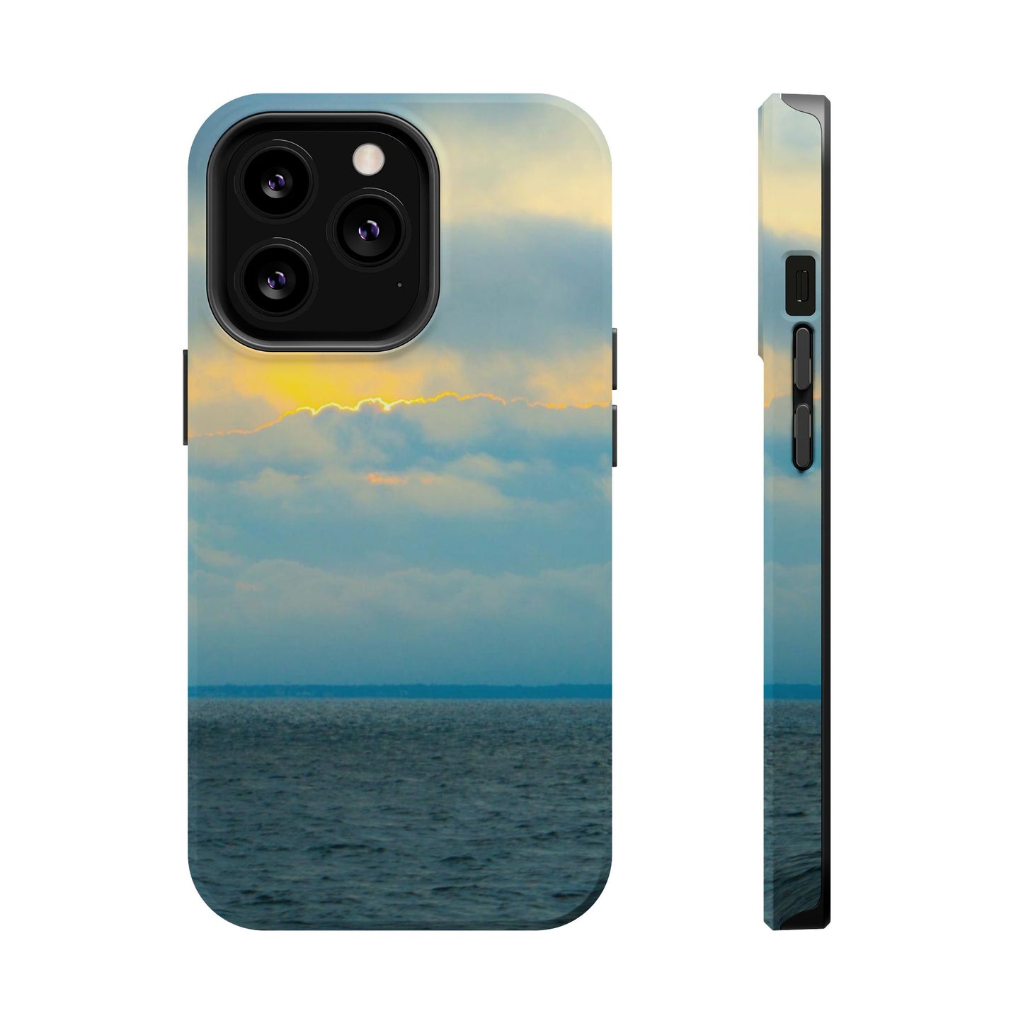 Baby Blues of Nantucket Sea Inspired MagSafe Tough Cases MagSafe Tough iPhone Cases|Durable and Flexible| Impact-resistant MagSafe|Electronic Accessories| Nantucket|Sunset