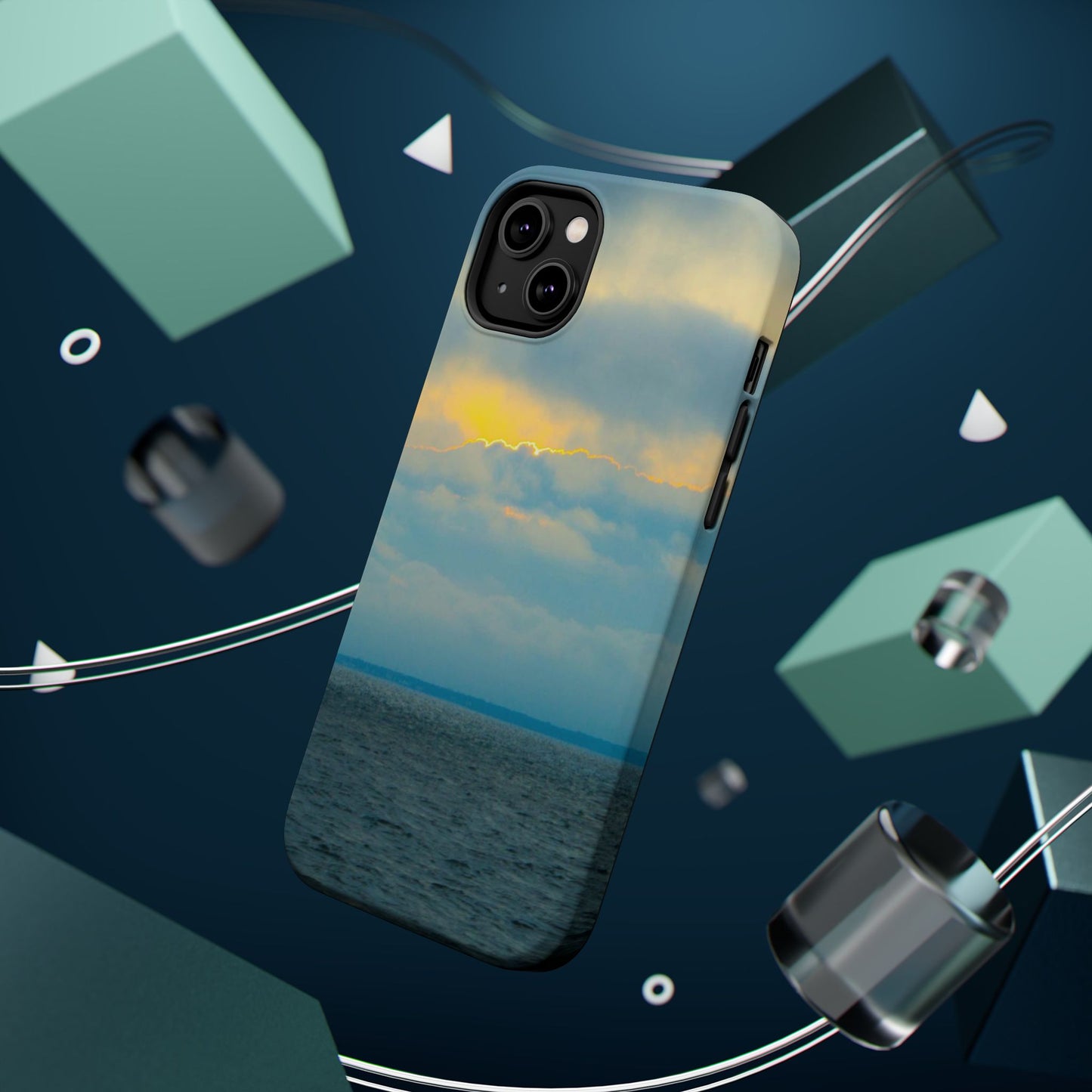 Baby Blues of Nantucket Sea Inspired MagSafe Tough Cases MagSafe Tough iPhone Cases|Durable and Flexible| Impact-resistant MagSafe|Electronic Accessories| Nantucket|Sunset