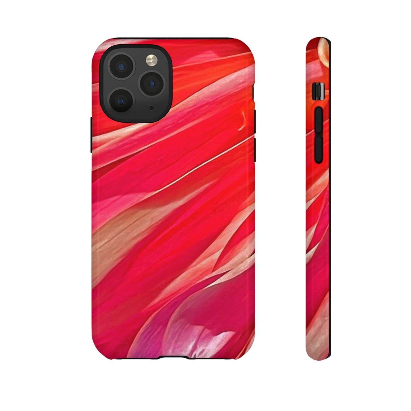Ribbons of Color Floral Red Abstract Art Tough Phone Case for Apple iPhone, Samsung Galaxy, Google Pixel|Electronic Accessories|Great For Fall|Gifts|Nantucket