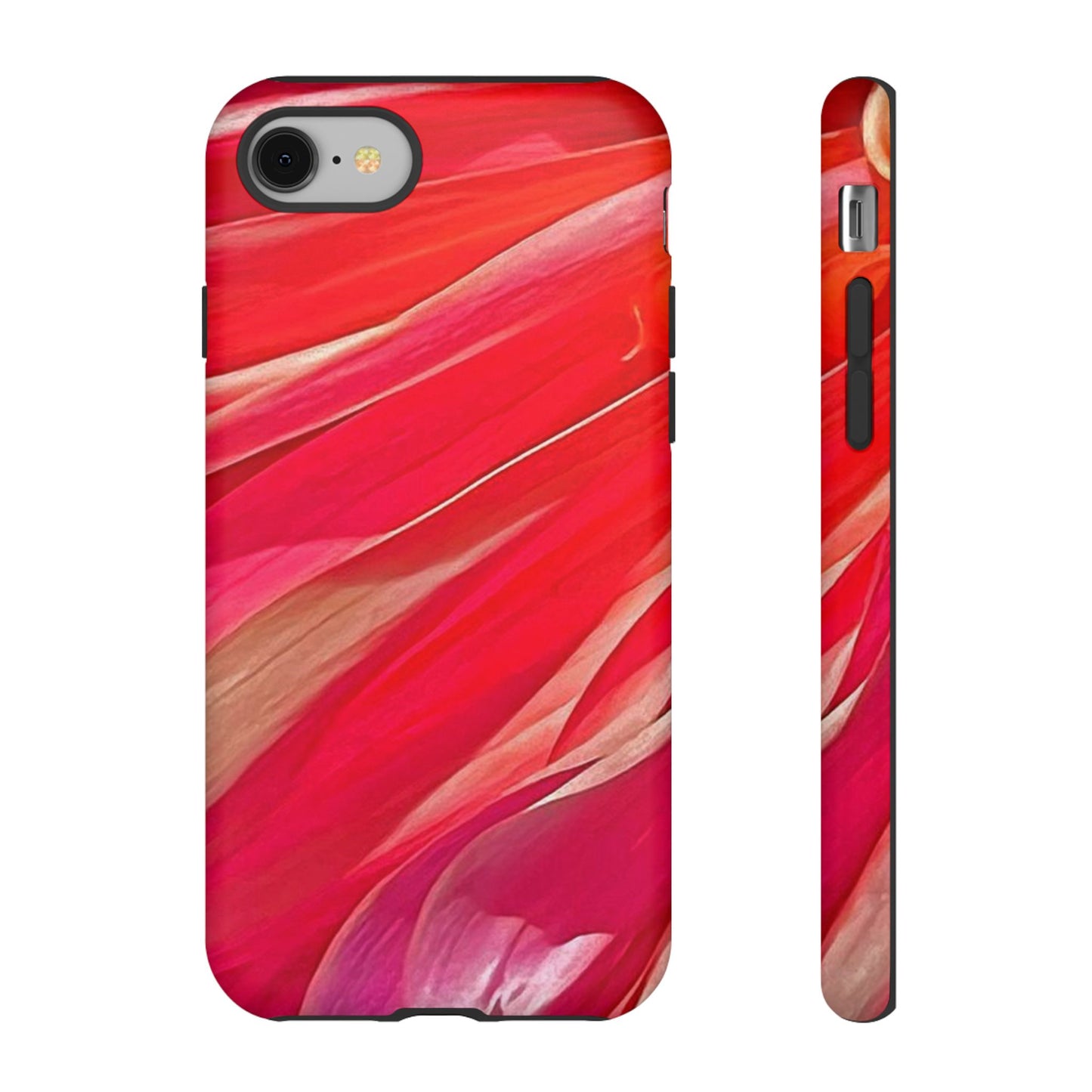 Ribbons of Color Floral Red Abstract Art Tough Phone Case for Apple iPhone, Samsung Galaxy, Google Pixel|Electronic Accessories|Great For Fall|Gifts|Nantucket