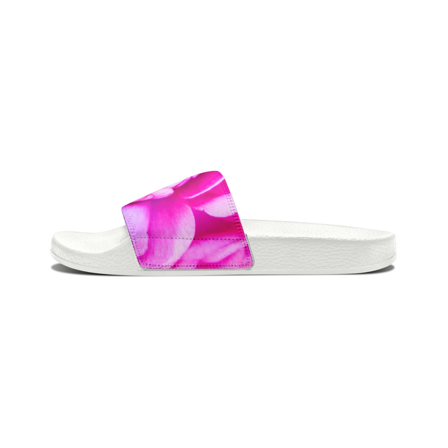 Blush Rose Women's PU Slide Sandals Women's PU Slide Sandals Slide-on Floral Sandals For Women Women's Summer Floral Slide