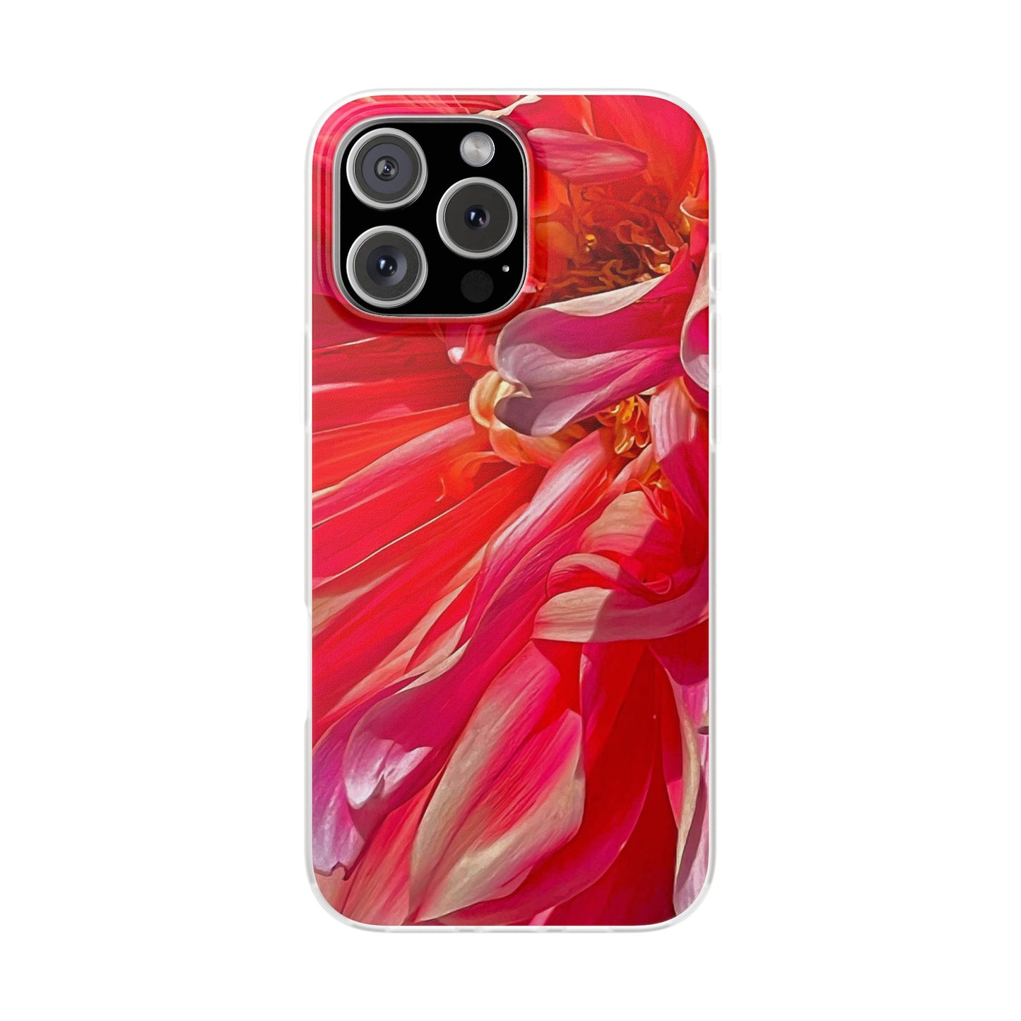 Ribbons of Color Flexi Floral iPhone Phone Case | Electronic Accessories| Orange-Red| Slim Fitting Case| Martha's Vineyard| Trendy