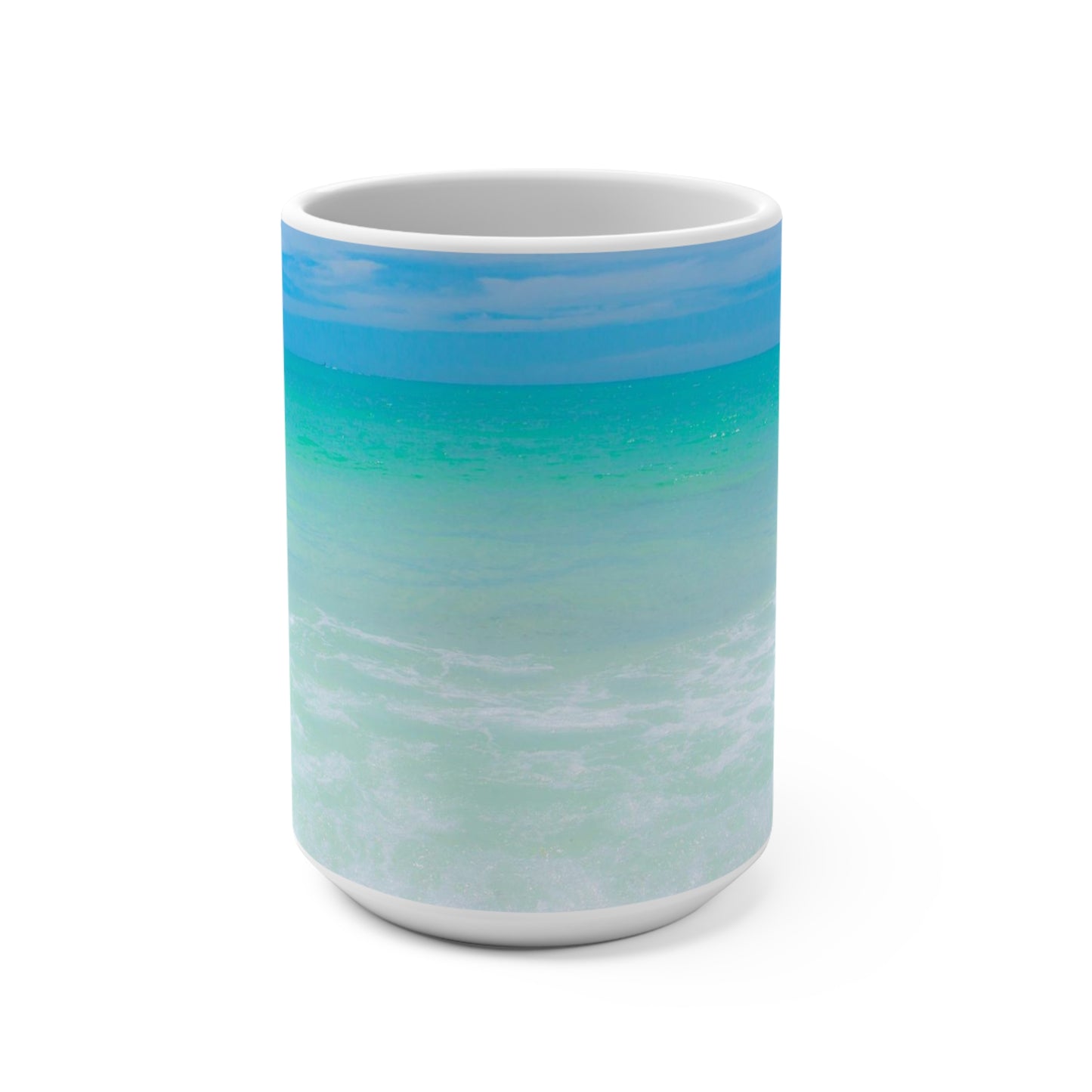 Cotton Candy Sky Mug 15oz Floral Mug 15oz Large White Ceramic Coffee Mug 15oz Tea Lover's Cup Oversized Coffee Mug