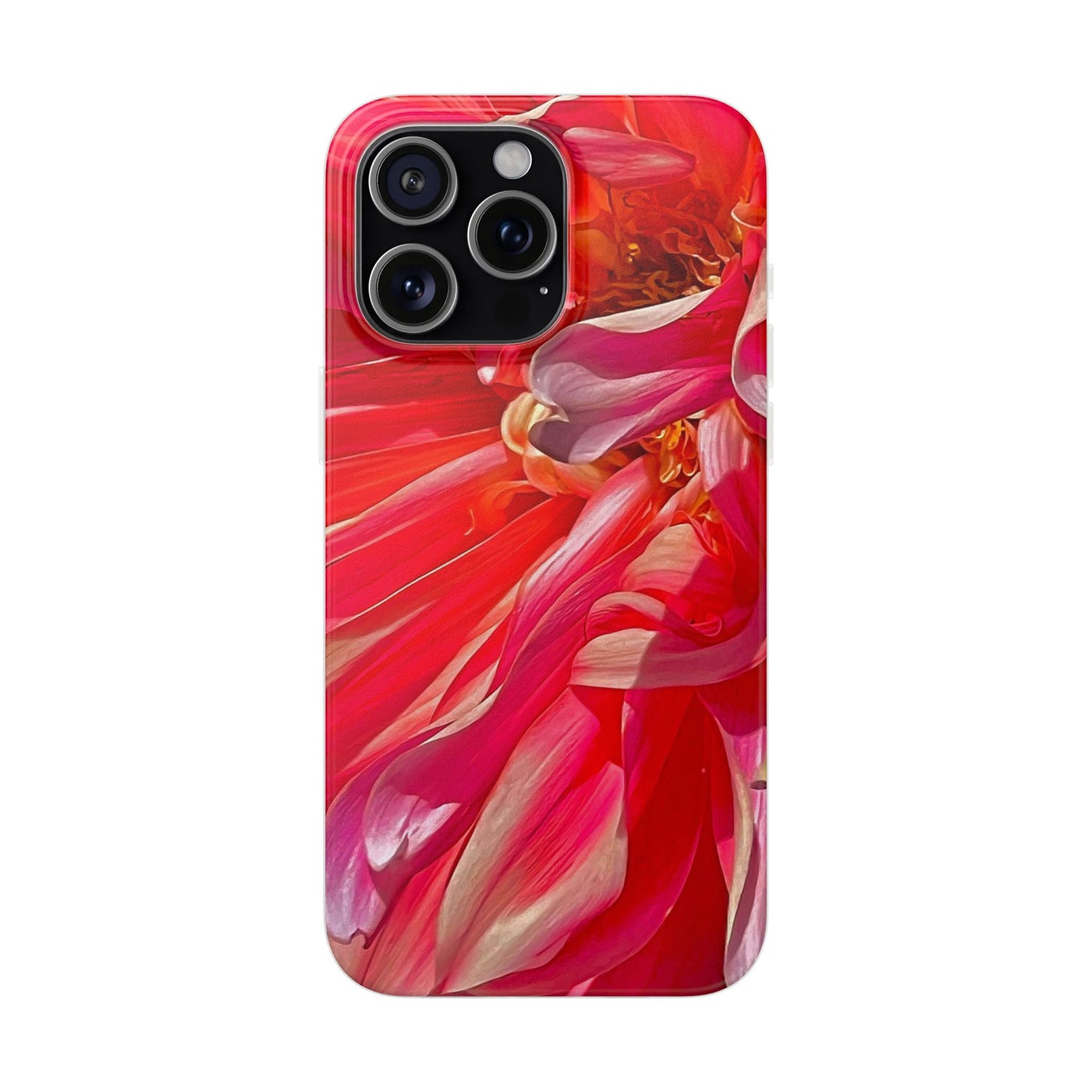 Ribbons of Color Flexi Floral iPhone Phone Case | Electronic Accessories| Orange-Red| Slim Fitting Case| Martha's Vineyard| Trendy