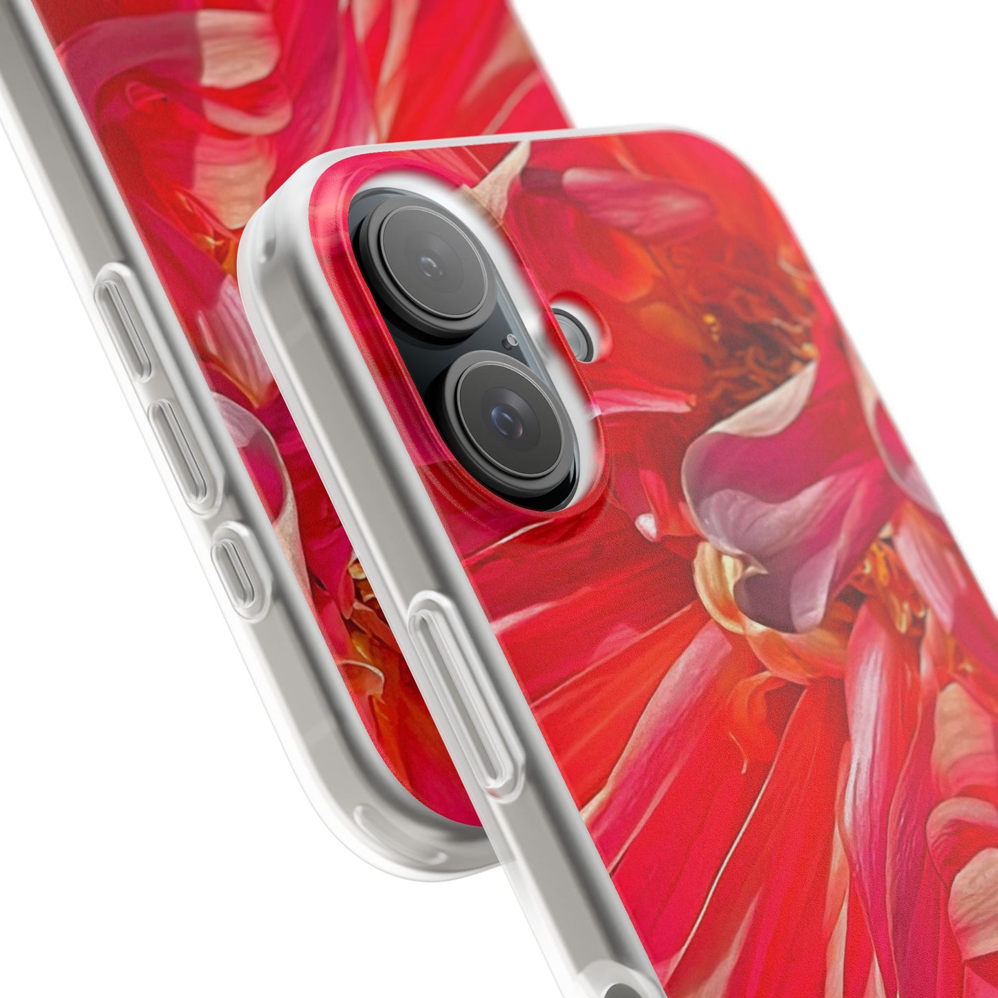 Ribbons of Color Flexi Floral iPhone Phone Case | Electronic Accessories| Orange-Red| Slim Fitting Case| Martha's Vineyard| Trendy