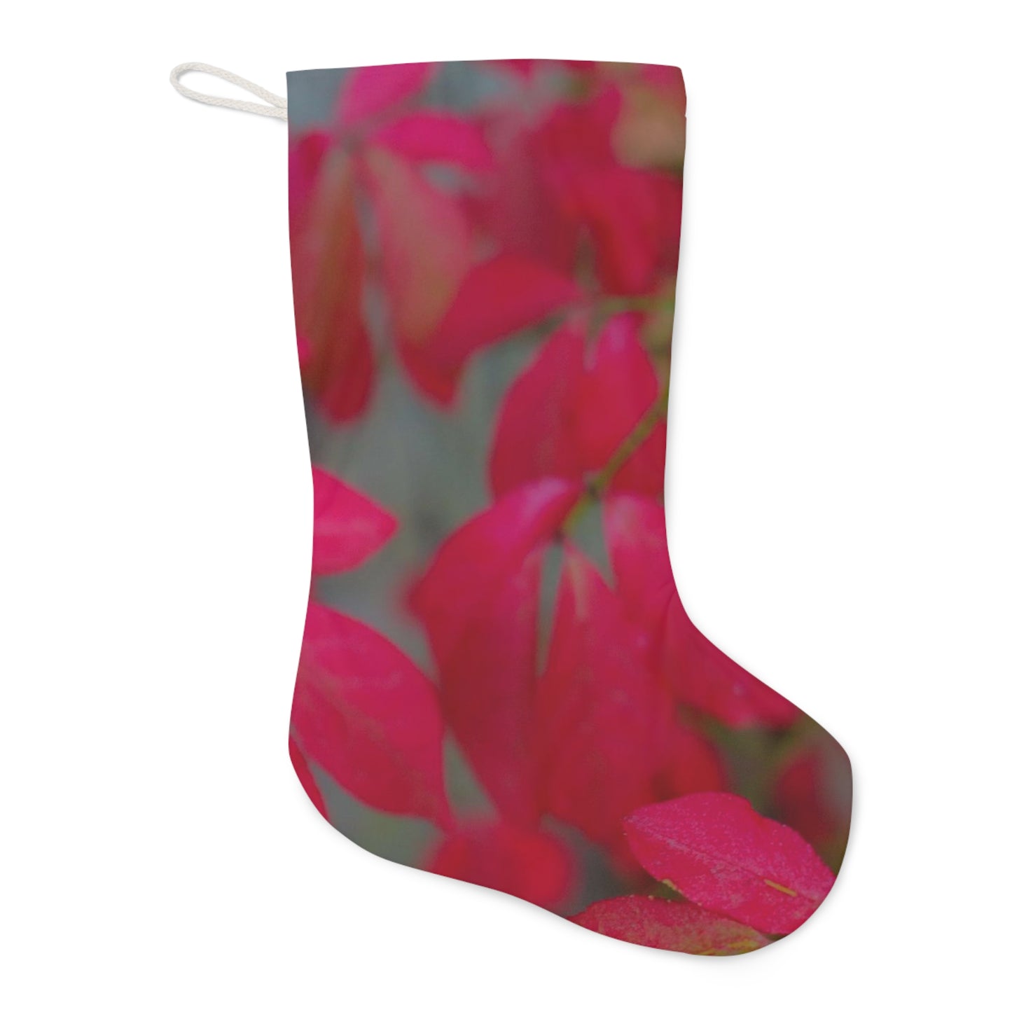 Beautifully Serene Santa Stocking| Soft Faux Suede Fabric with Hanging Loop| Holiday Stocking| Floral Holiday Stocking| Christmas Gift| Martha's Vineyard