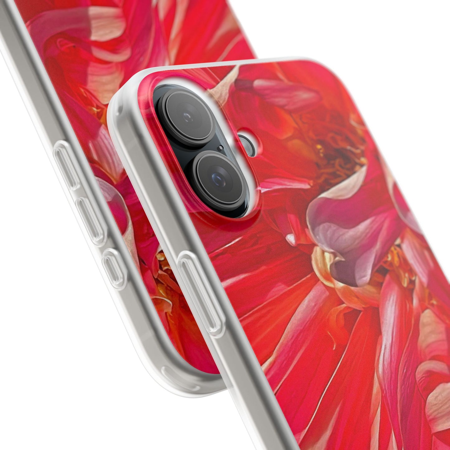 Ribbons of Color Flexi Floral iPhone Phone Case | Electronic Accessories| Orange-Red| Slim Fitting Case| Martha's Vineyard| Trendy