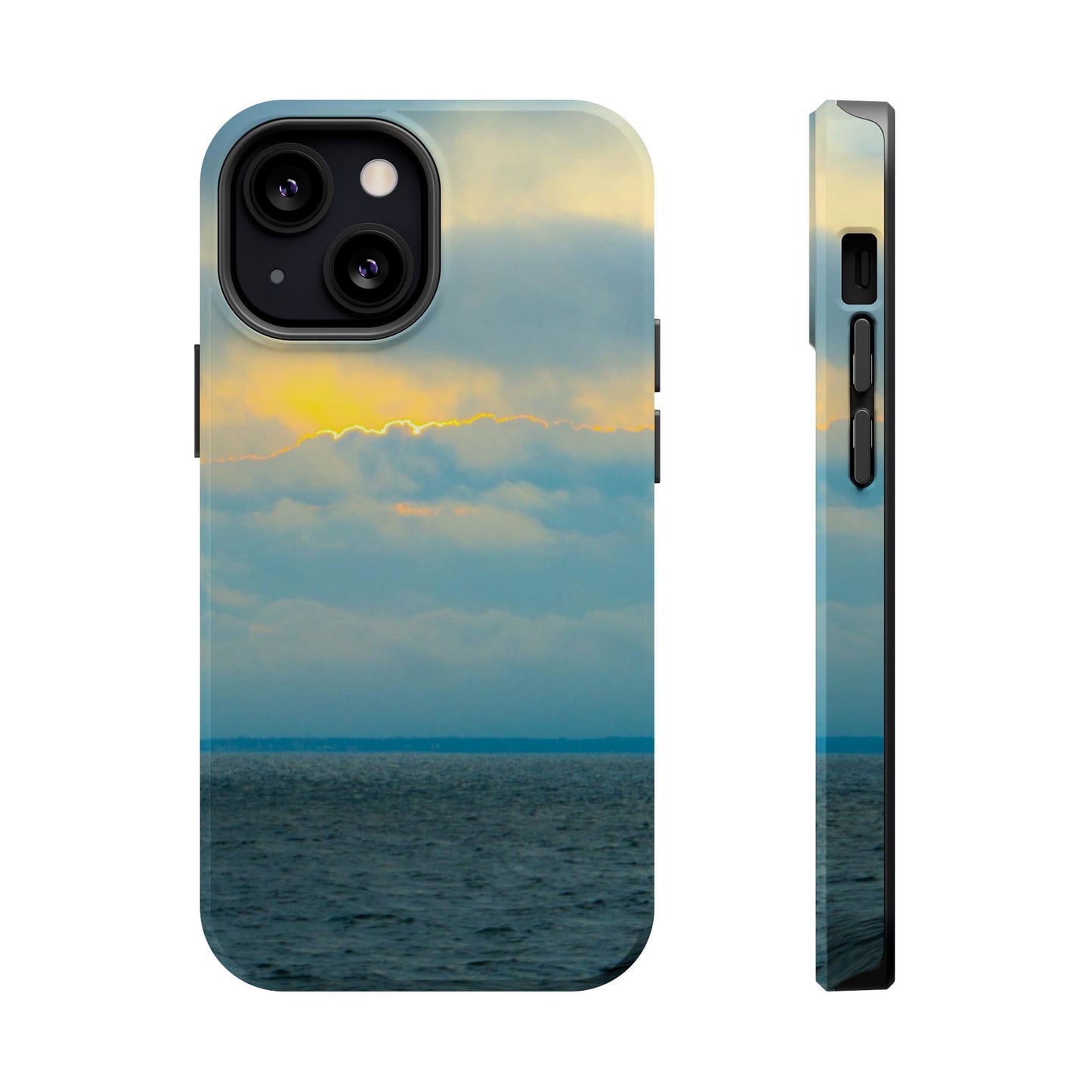 Baby Blues of Nantucket Sea Inspired MagSafe Tough Cases MagSafe Tough iPhone Cases|Durable and Flexible| Impact-resistant MagSafe|Electronic Accessories| Nantucket|Sunset