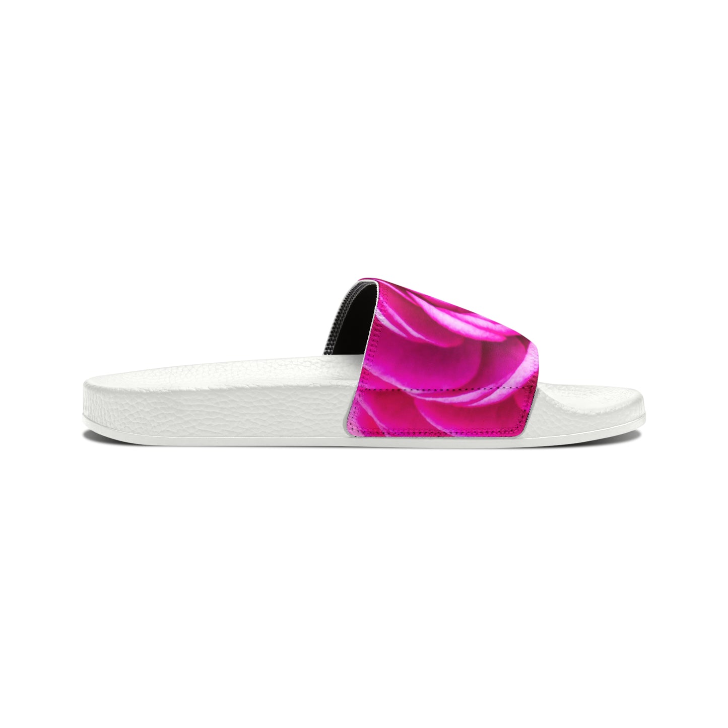 Blush Rose Women's PU Slide Sandals Women's PU Slide Sandals Slide-on Floral Sandals For Women Women's Summer Floral Slide