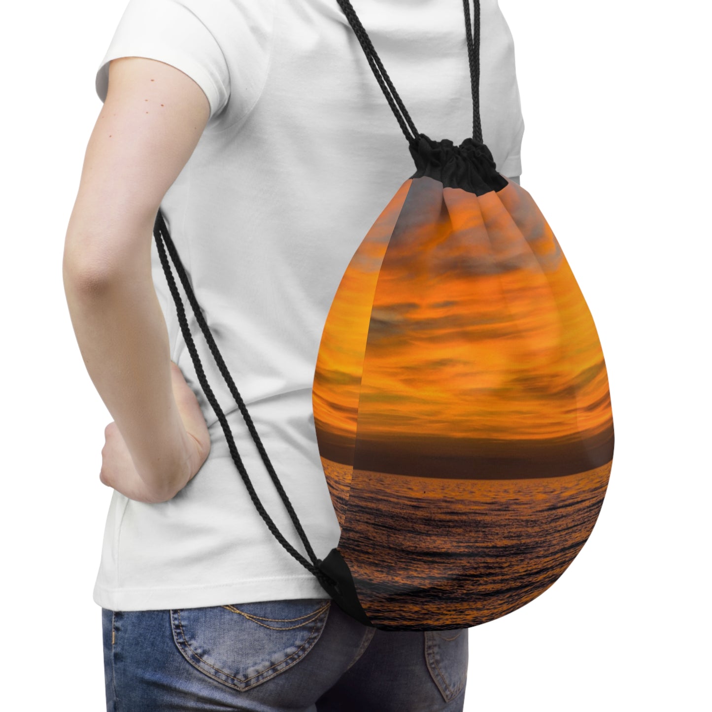 Sundown - Drawstring Bag Lightweight Gym Bag for Gym, Store, or Beach School Gym Bag