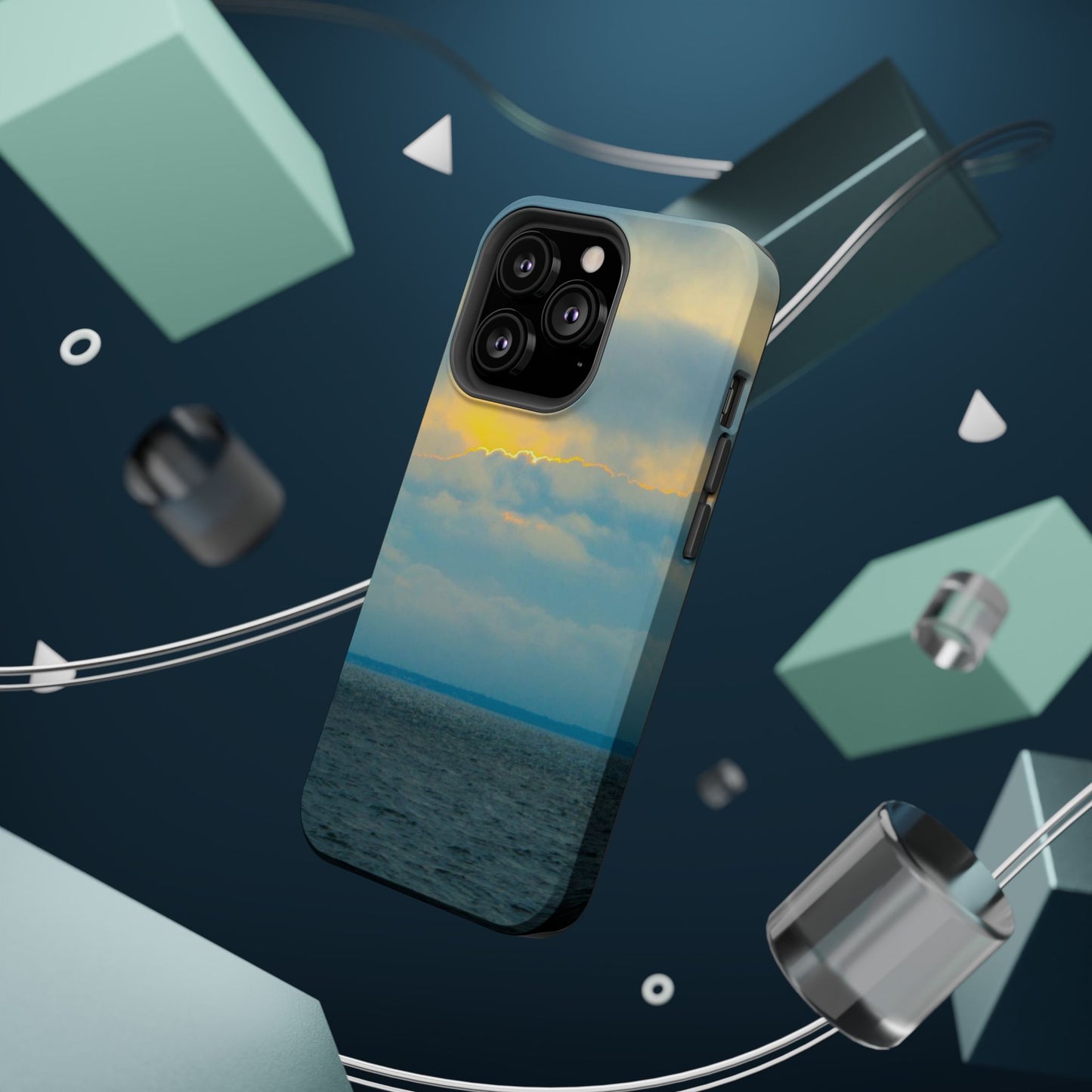 Baby Blues of Nantucket Sea Inspired MagSafe Tough Cases MagSafe Tough iPhone Cases|Durable and Flexible| Impact-resistant MagSafe|Electronic Accessories| Nantucket|Sunset