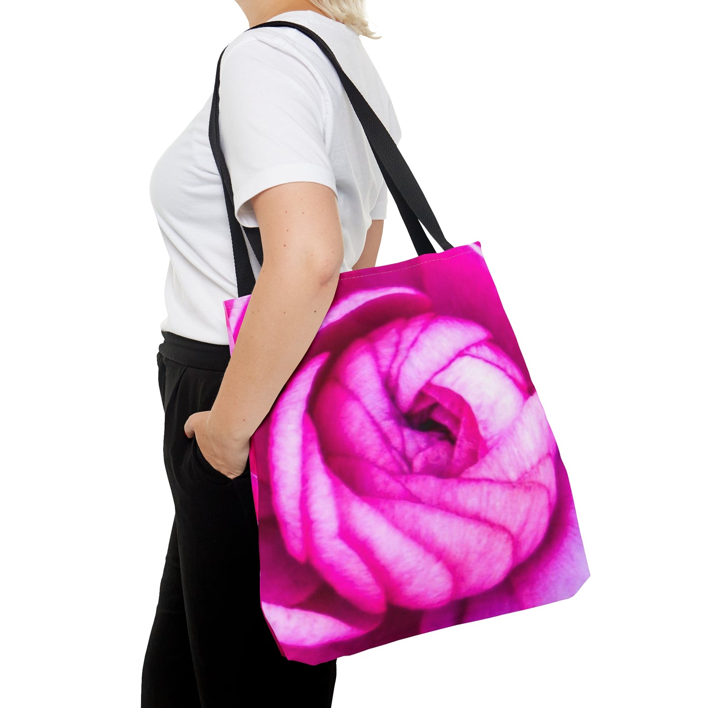 Blush Rose Tote Bag (AOP) Rose Tote Bag (AOP) | Blush Rose High-quality Shopping Tote Bag All Over Print Tote Bag Beach Tote