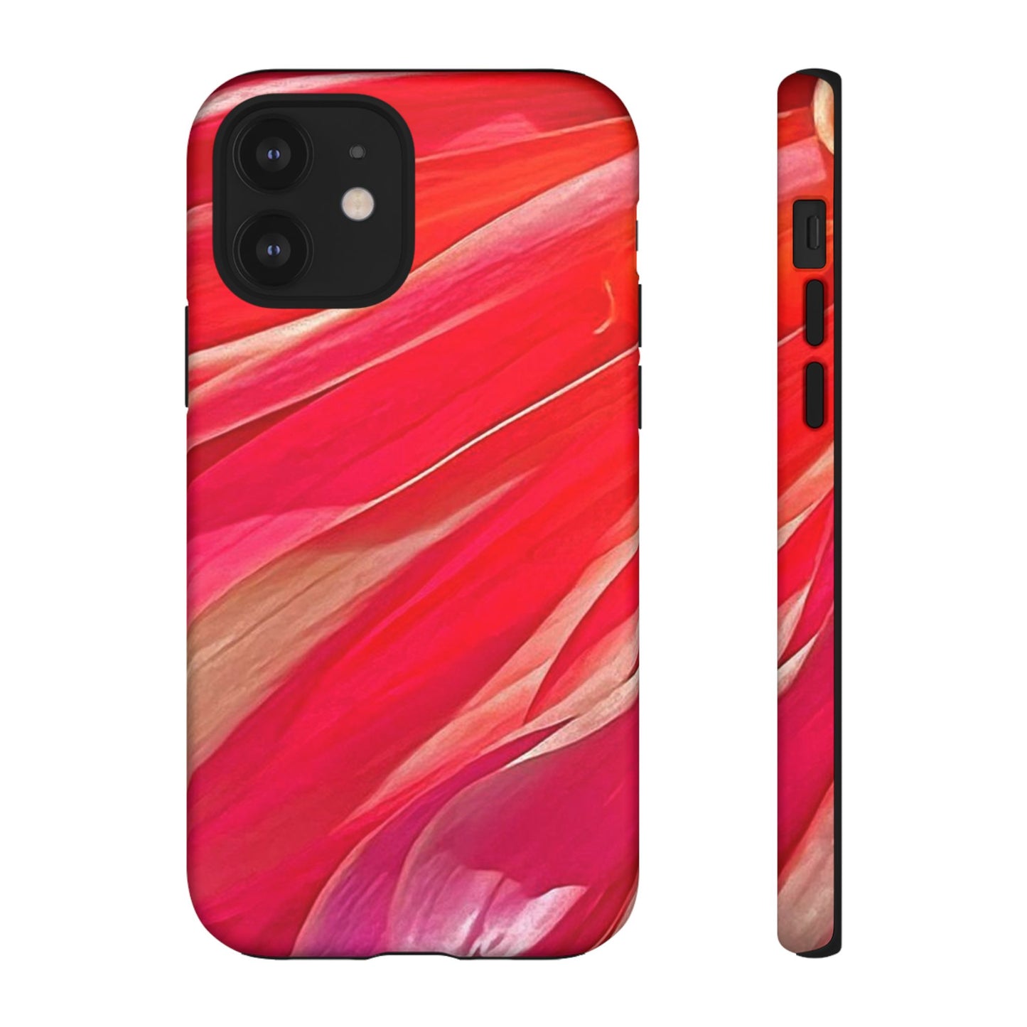 Ribbons of Color Floral Red Abstract Art Tough Phone Case for Apple iPhone, Samsung Galaxy, Google Pixel|Electronic Accessories|Great For Fall|Gifts|Nantucket