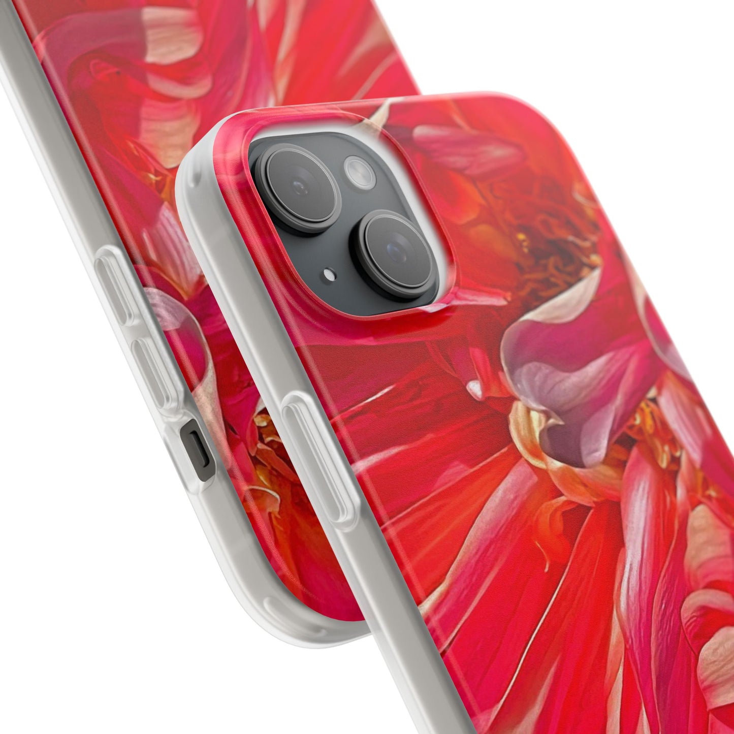 Ribbons of Color Flexi Floral iPhone Phone Case | Electronic Accessories| Orange-Red| Slim Fitting Case| Martha's Vineyard| Trendy