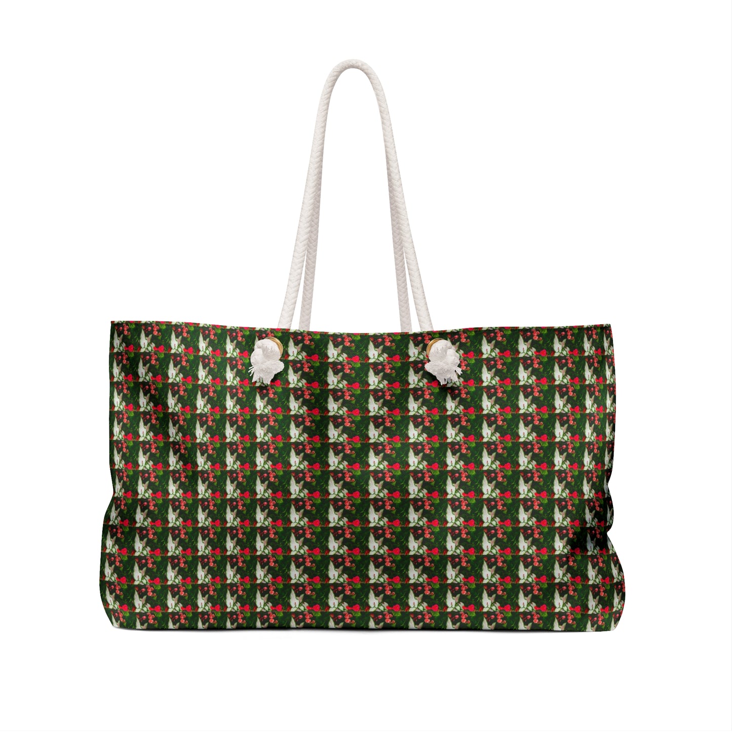 Floral Weekender Bag Oversized Wide-mouthed Beach Tote Bag with Rope Handles
