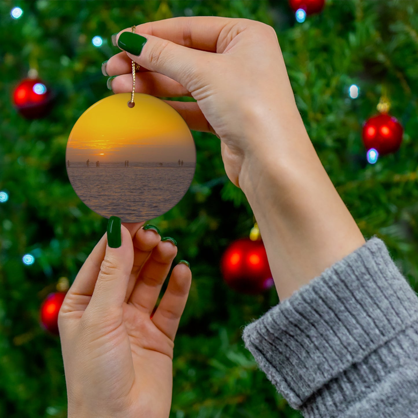 Blessing Unique Ceramic Coastal Ornament| 4 Shapes| Artisan Ceramic Holiday Ornaments| Elegant Ceramic Christmas Gift| Lido Beach| Holiday