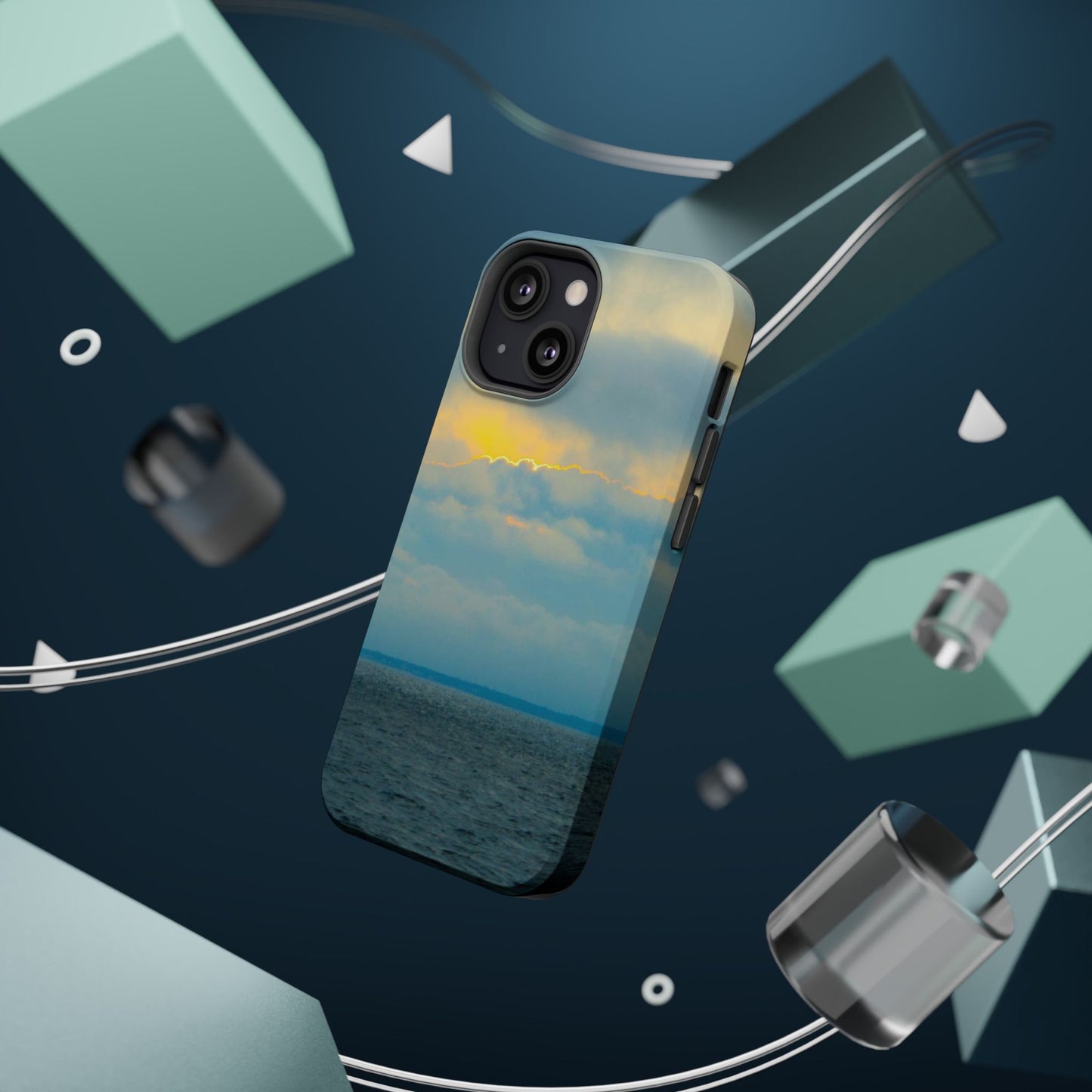 Baby Blues of Nantucket Sea Inspired MagSafe Tough Cases MagSafe Tough iPhone Cases|Durable and Flexible| Impact-resistant MagSafe|Electronic Accessories| Nantucket|Sunset