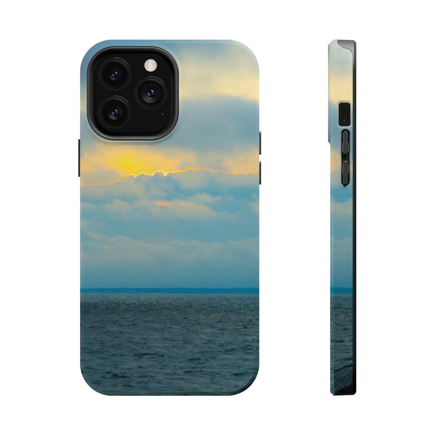 Baby Blues of Nantucket Sea Inspired MagSafe Tough Cases MagSafe Tough iPhone Cases|Durable and Flexible| Impact-resistant MagSafe|Electronic Accessories| Nantucket|Sunset