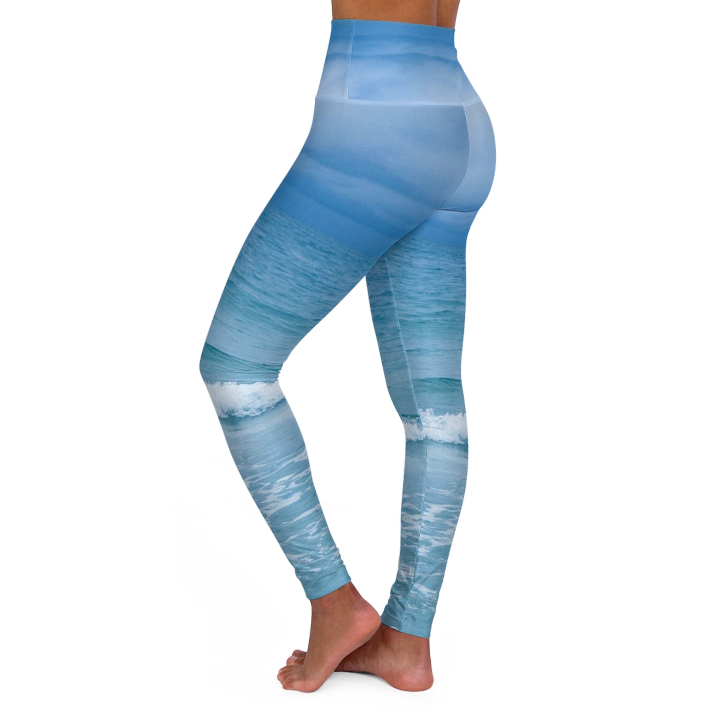 High Waisted Yoga Pants | Skinny Fit Sea Inspired Yoga Leggings|AOP