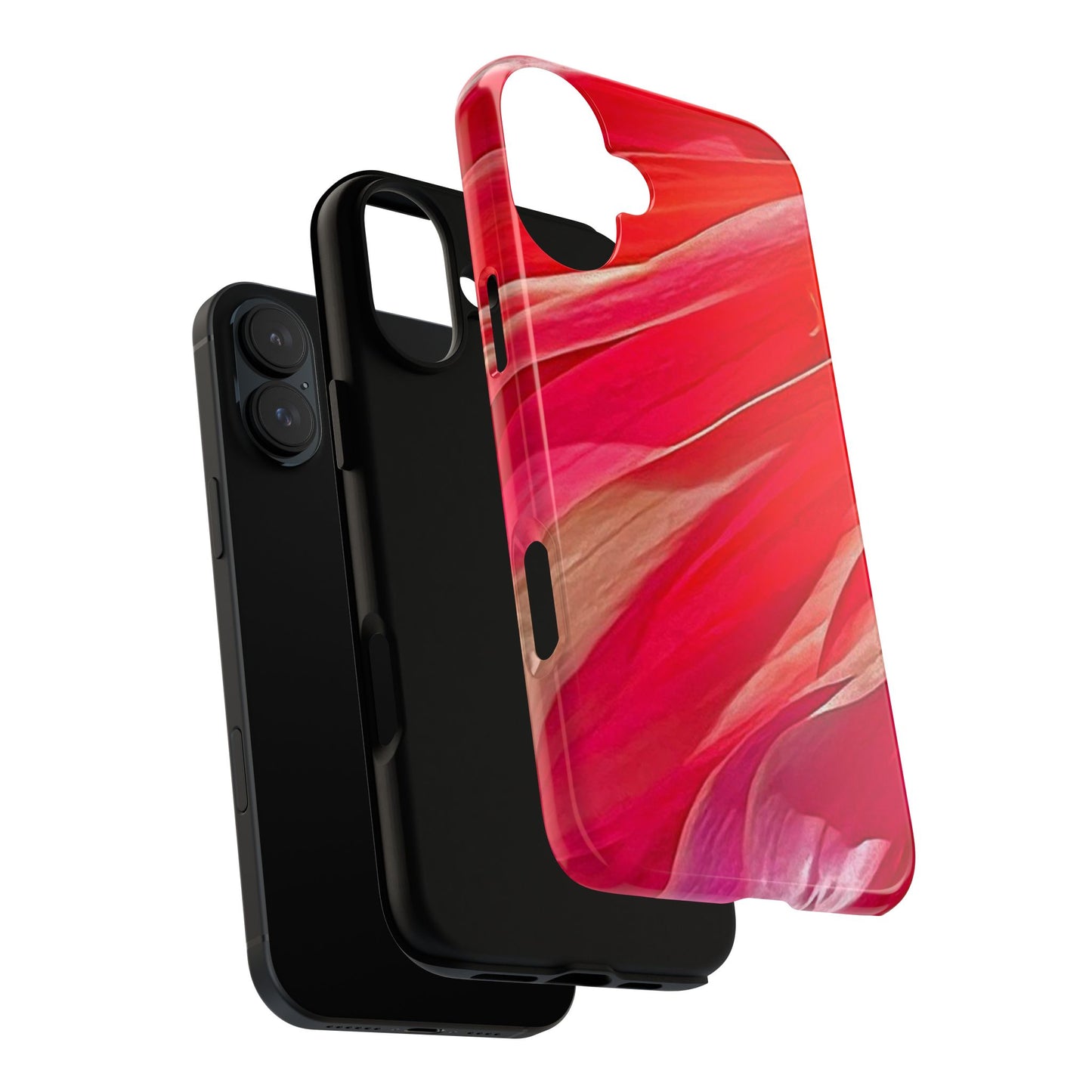 Ribbons of Color Floral Red Abstract Art Tough Phone Case for Apple iPhone, Samsung Galaxy, Google Pixel|Electronic Accessories|Great For Fall|Gifts|Nantucket