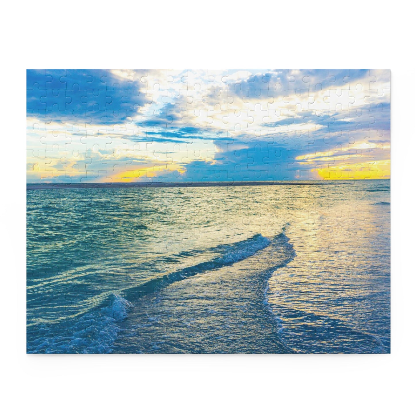 Blue Sea Glass - Puzzle (120, 252, 500-Piece) Jigsaw Puzzle with Vibrant Sublimated Print Gift-ready Box and Glossy Finish