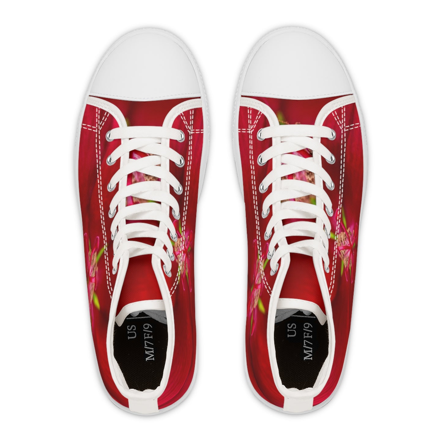 Red Orchid Floral Women's High Top Sneakers High-Top Footwear (AOP)