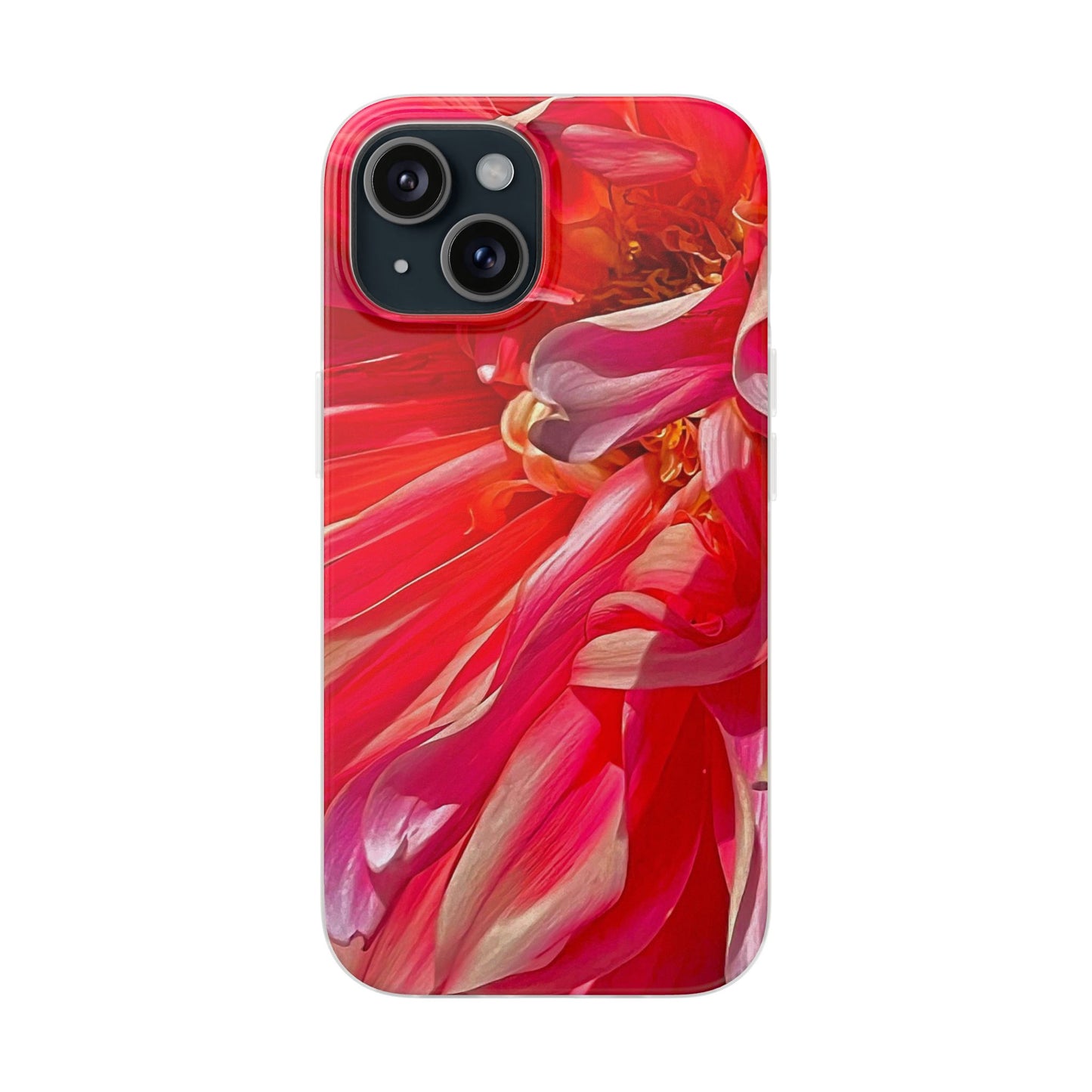 Ribbons of Color Flexi Floral iPhone Phone Case | Electronic Accessories| Orange-Red| Slim Fitting Case| Martha's Vineyard| Trendy