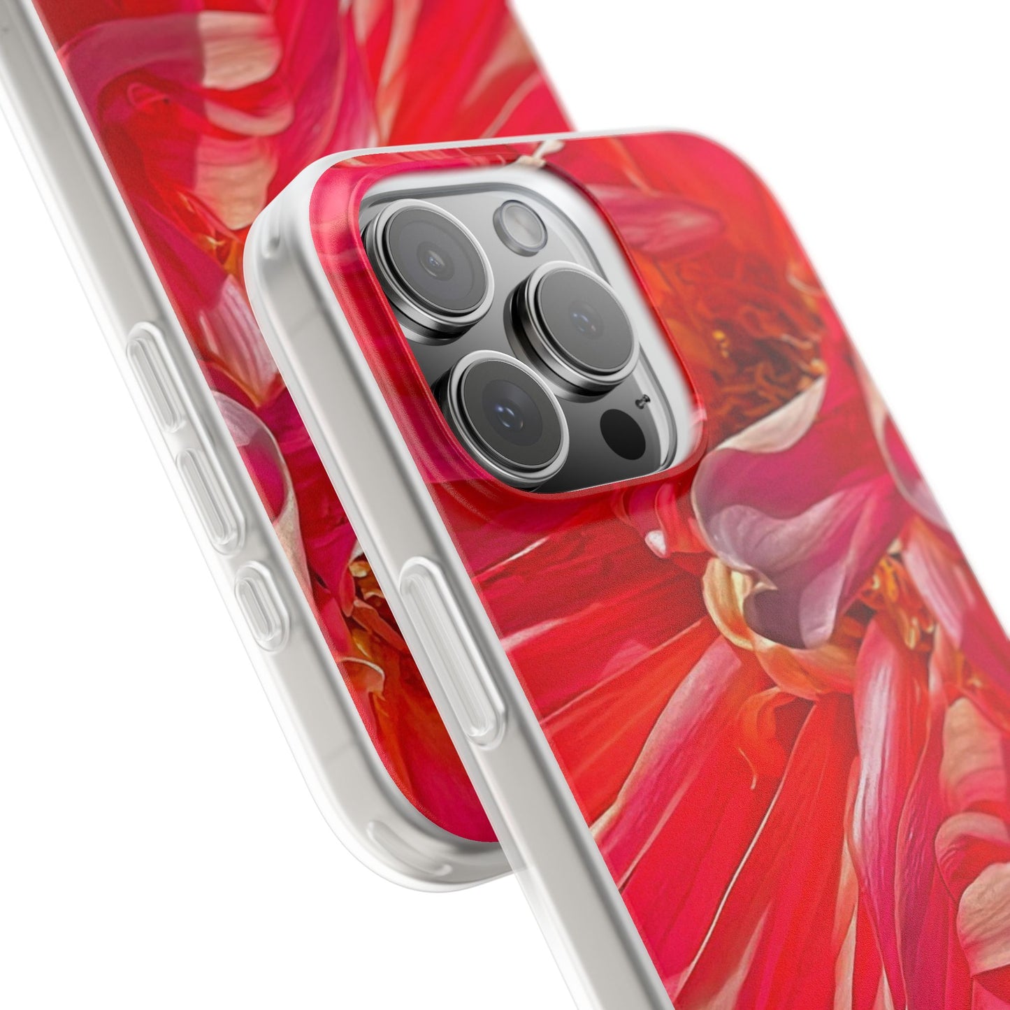 Ribbons of Color Flexi Floral iPhone Phone Case | Electronic Accessories| Orange-Red| Slim Fitting Case| Martha's Vineyard| Trendy
