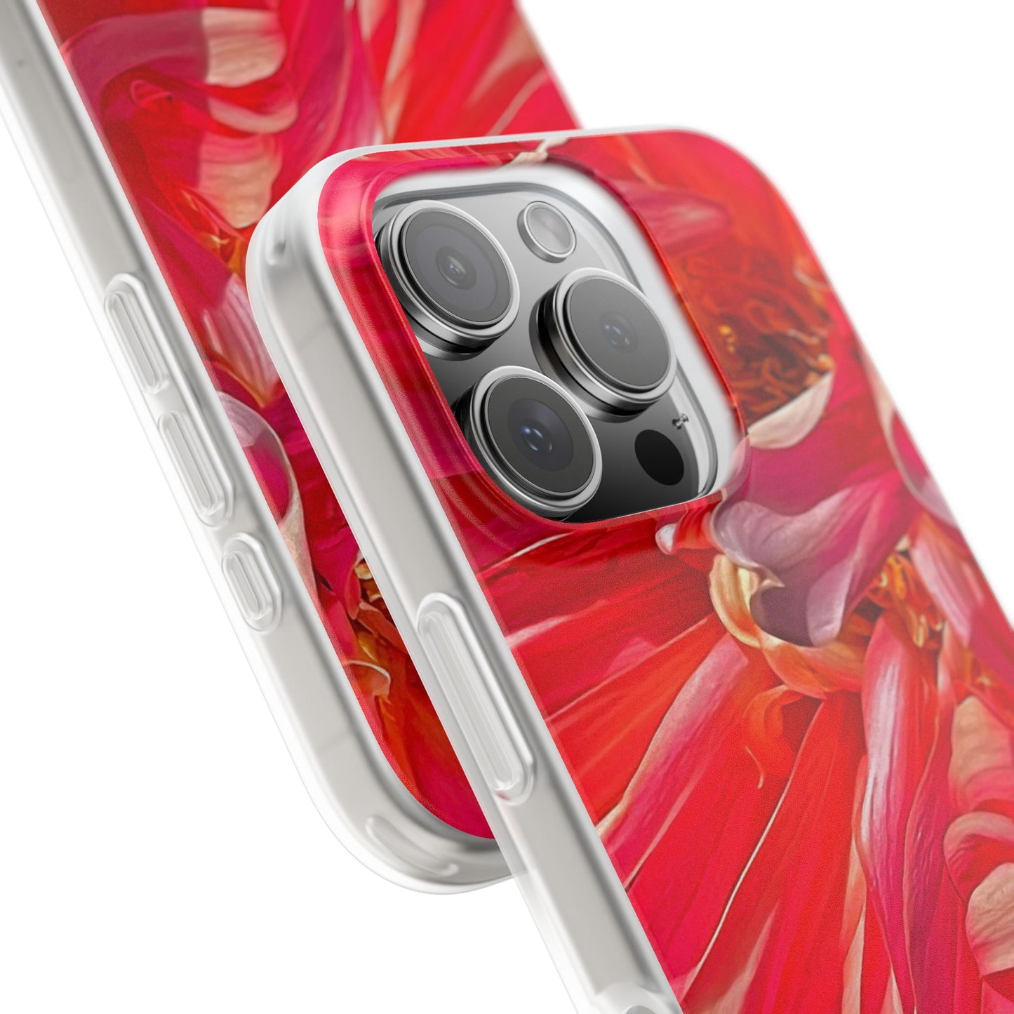 Ribbons of Color Flexi Floral iPhone Phone Case | Electronic Accessories| Orange-Red| Slim Fitting Case| Martha's Vineyard| Trendy
