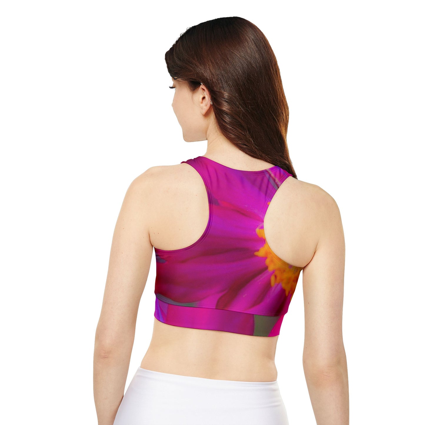 Padded Sports Bra|Fully Lined Racerback Floral Sports Bra|Yoga