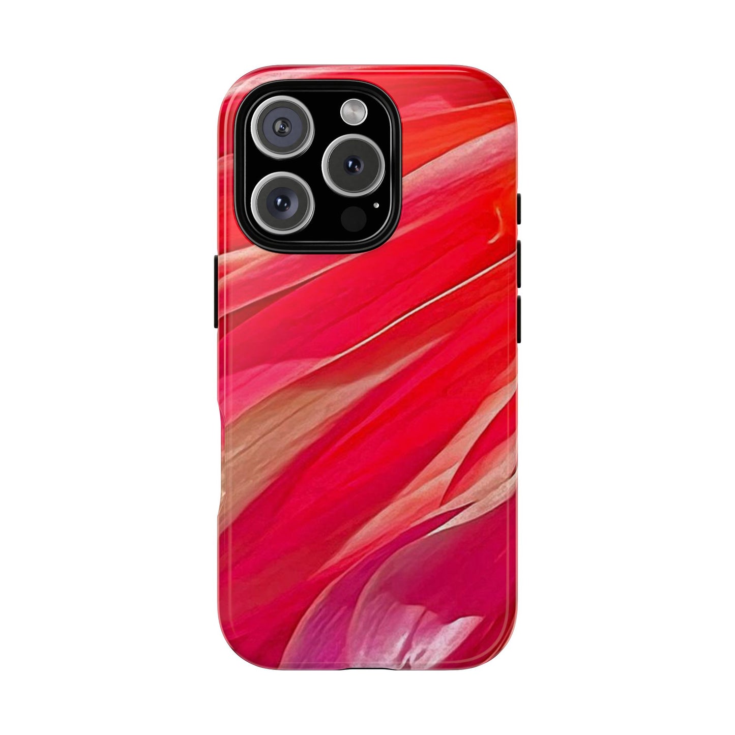 Ribbons of Color Floral Red Abstract Art Tough Phone Case for Apple iPhone, Samsung Galaxy, Google Pixel|Electronic Accessories|Great For Fall|Gifts|Nantucket