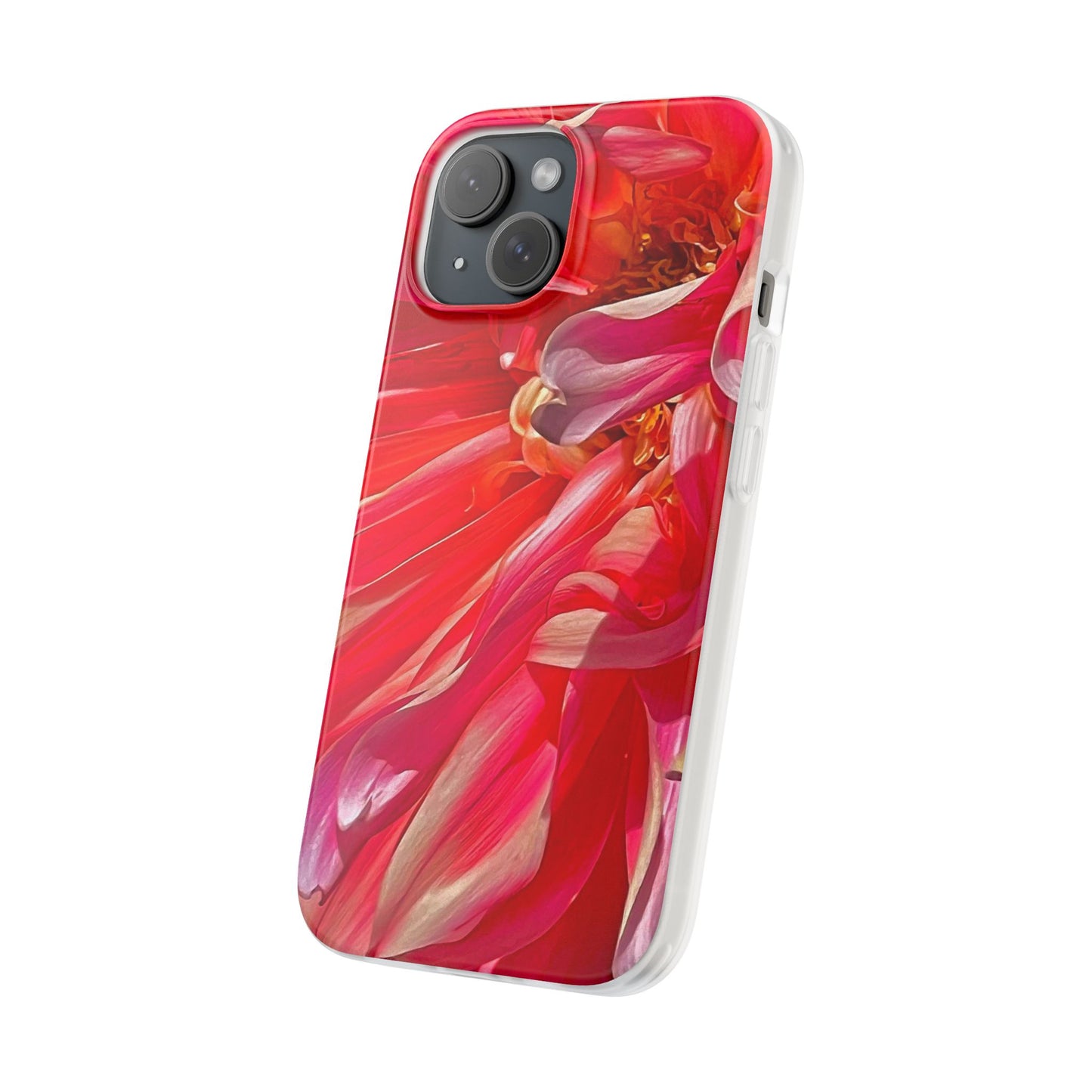 Ribbons of Color Flexi Floral iPhone Phone Case | Electronic Accessories| Orange-Red| Slim Fitting Case| Martha's Vineyard| Trendy