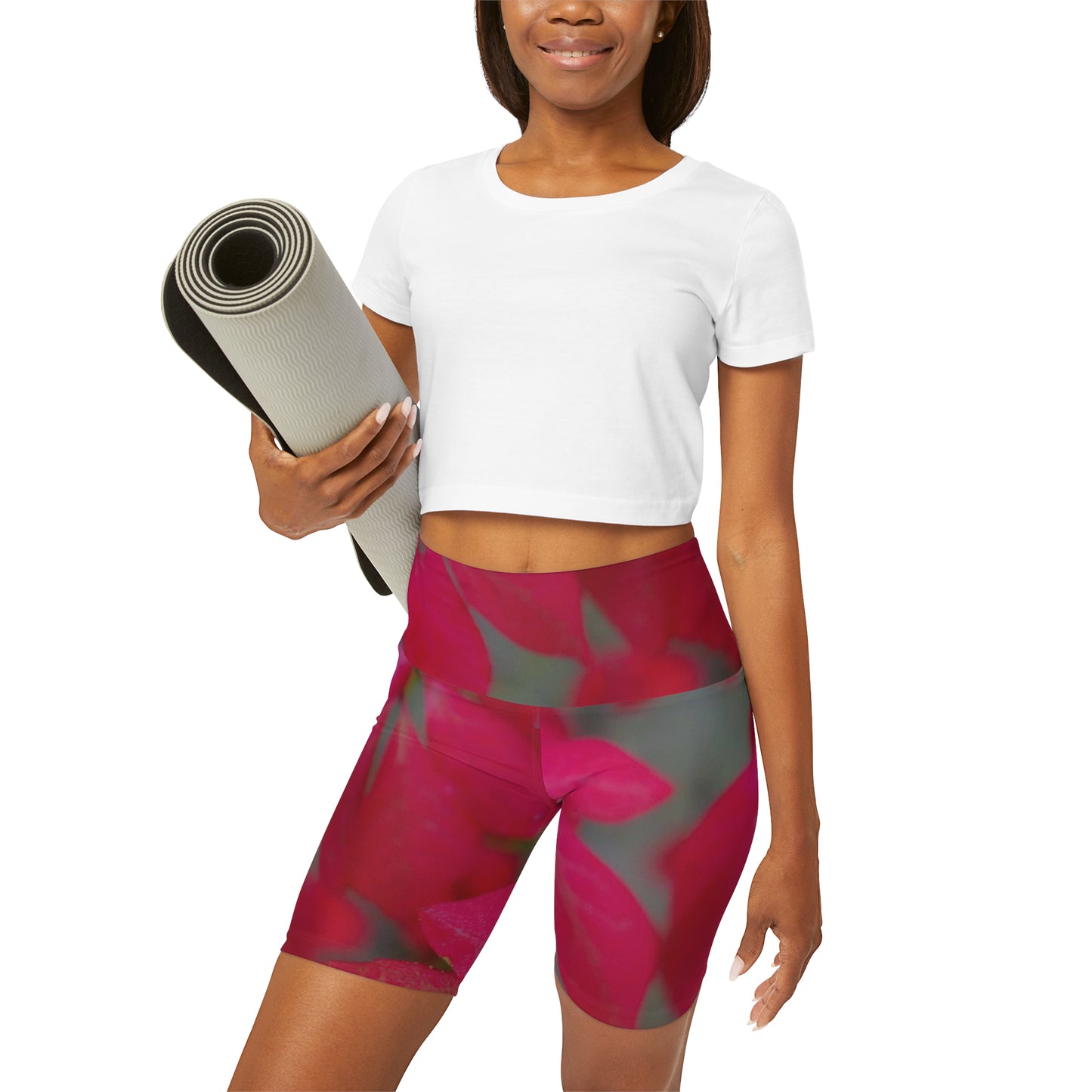 High Waisted Floral Yoga Shorts| Short Yoga Leggings