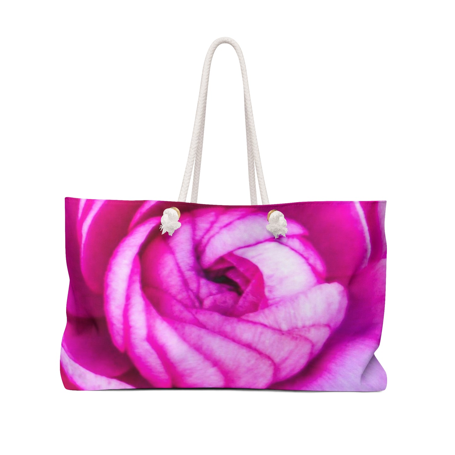 Pink Rose Weekender Bag| Flora Oversized Beach Tote Bag with Rope Handles
