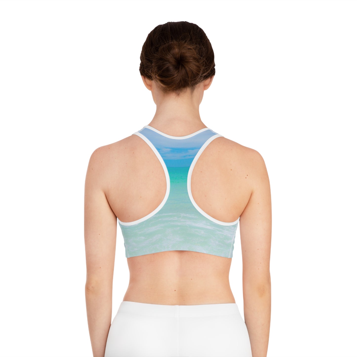 Blue Ice Womens Sports Bra, Ocean Inspired Yoga Bra