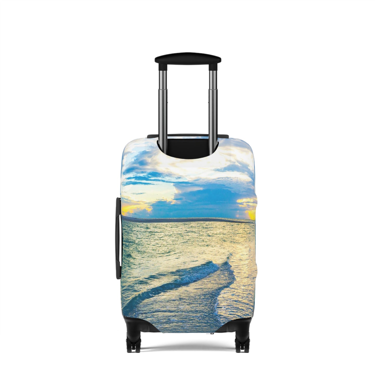Blue Sea Glass Luggage Cover | Ocean Inspired Luggage Cover| Baggage Carousel Cover Luggage Cover| Travel Accessory |