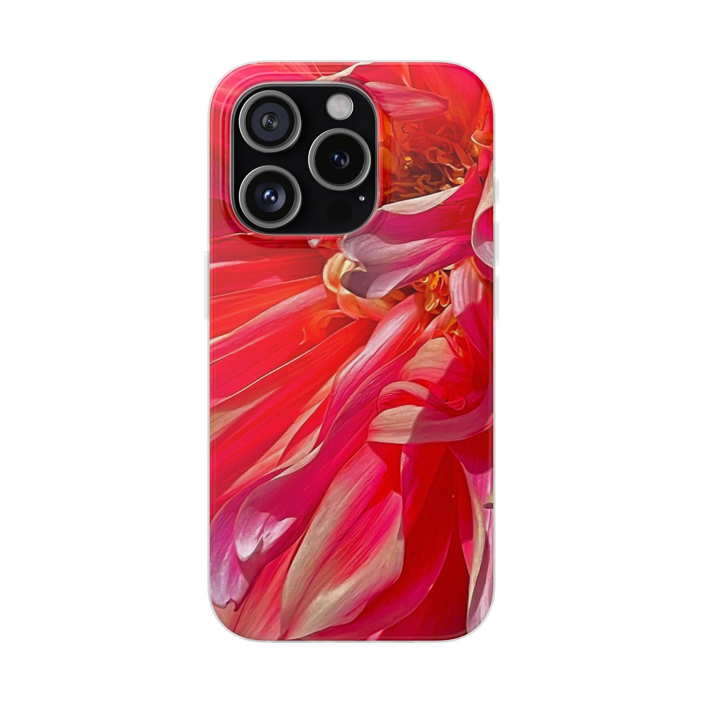 Ribbons of Color Flexi Floral iPhone Phone Case | Electronic Accessories| Orange-Red| Slim Fitting Case| Martha's Vineyard| Trendy