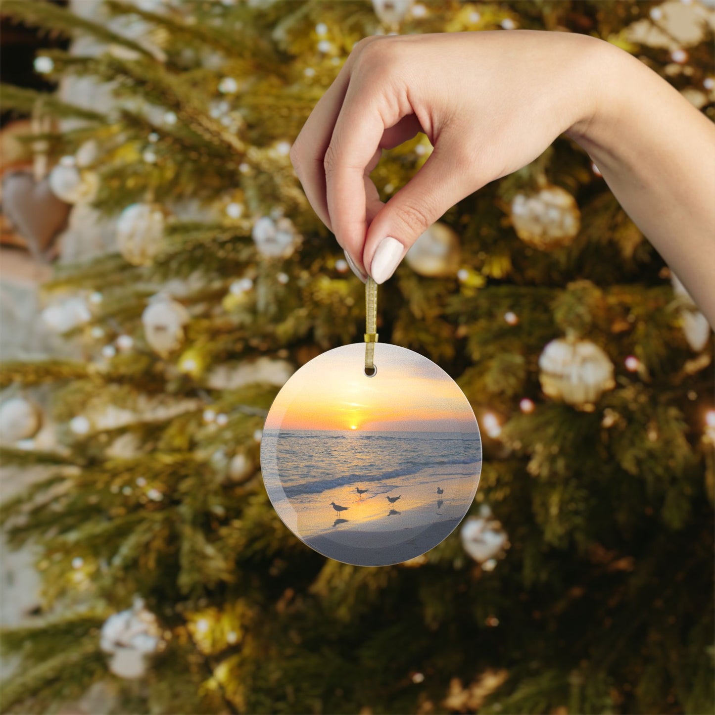 After The Glow Glass Ornaments| Artistic Glass Ornament| Keepsake| Ocean Sunset|Longboat Key|Christmas Decorations