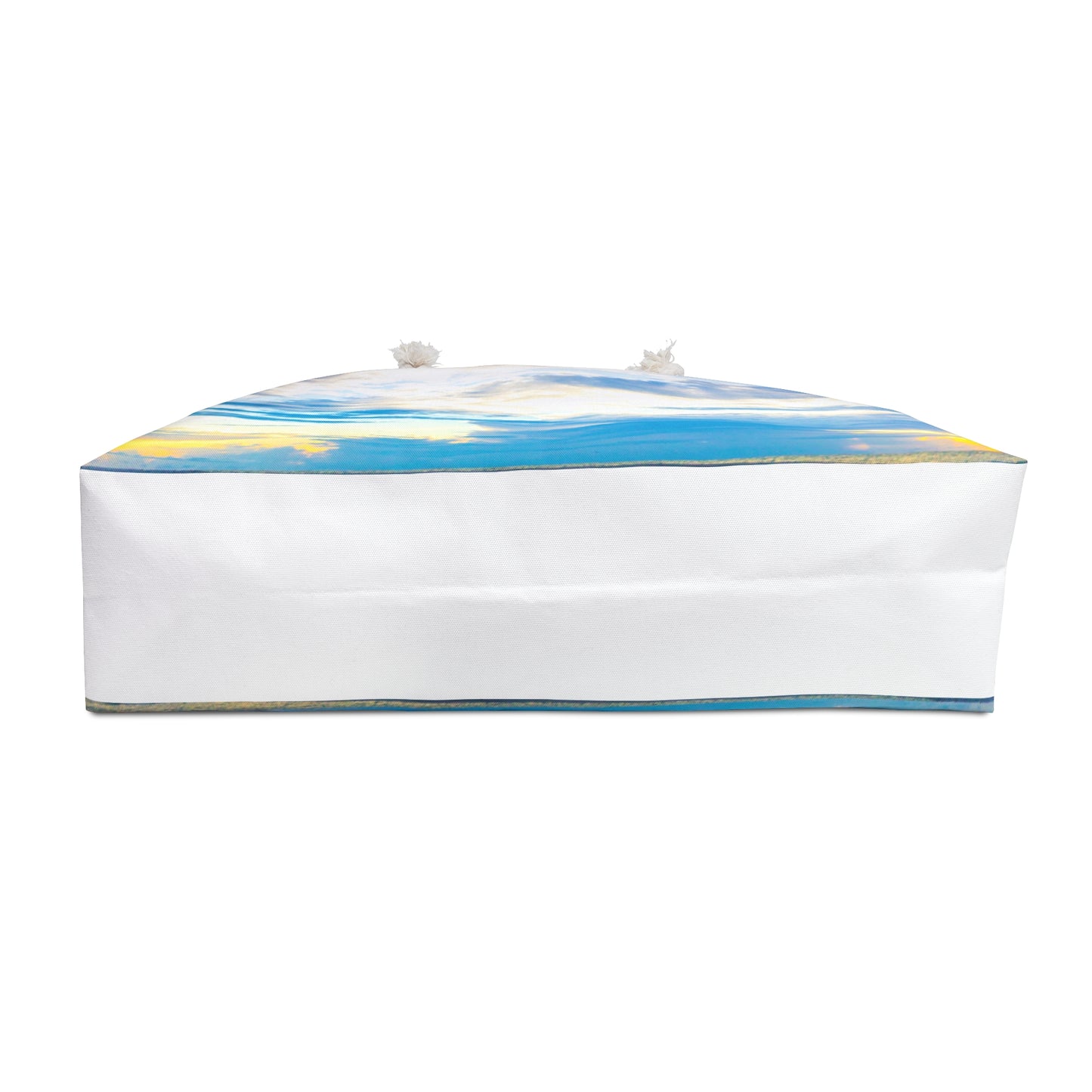 Sea Inspired Blue Weekender Bag |Wide-mouthed Blue Ocean Beach Tote with Rope Handles|