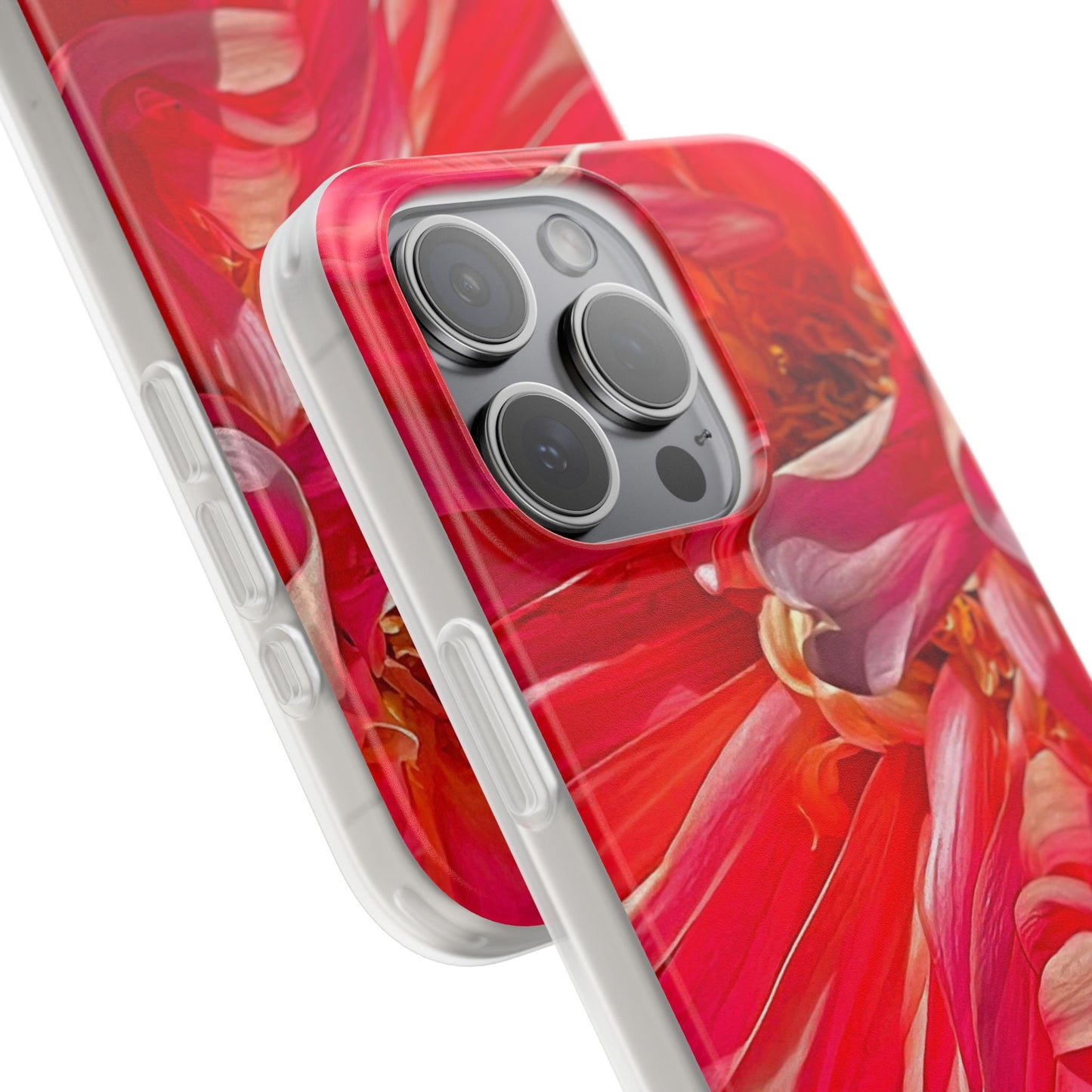 Ribbons of Color Flexi Floral iPhone Phone Case | Electronic Accessories| Orange-Red| Slim Fitting Case| Martha's Vineyard| Trendy