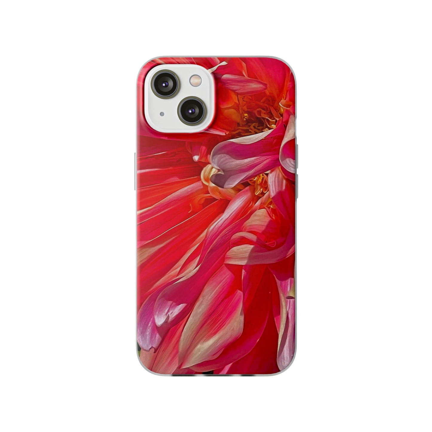 Ribbons of Color Flexi Floral iPhone Phone Case | Electronic Accessories| Orange-Red| Slim Fitting Case| Martha's Vineyard| Trendy