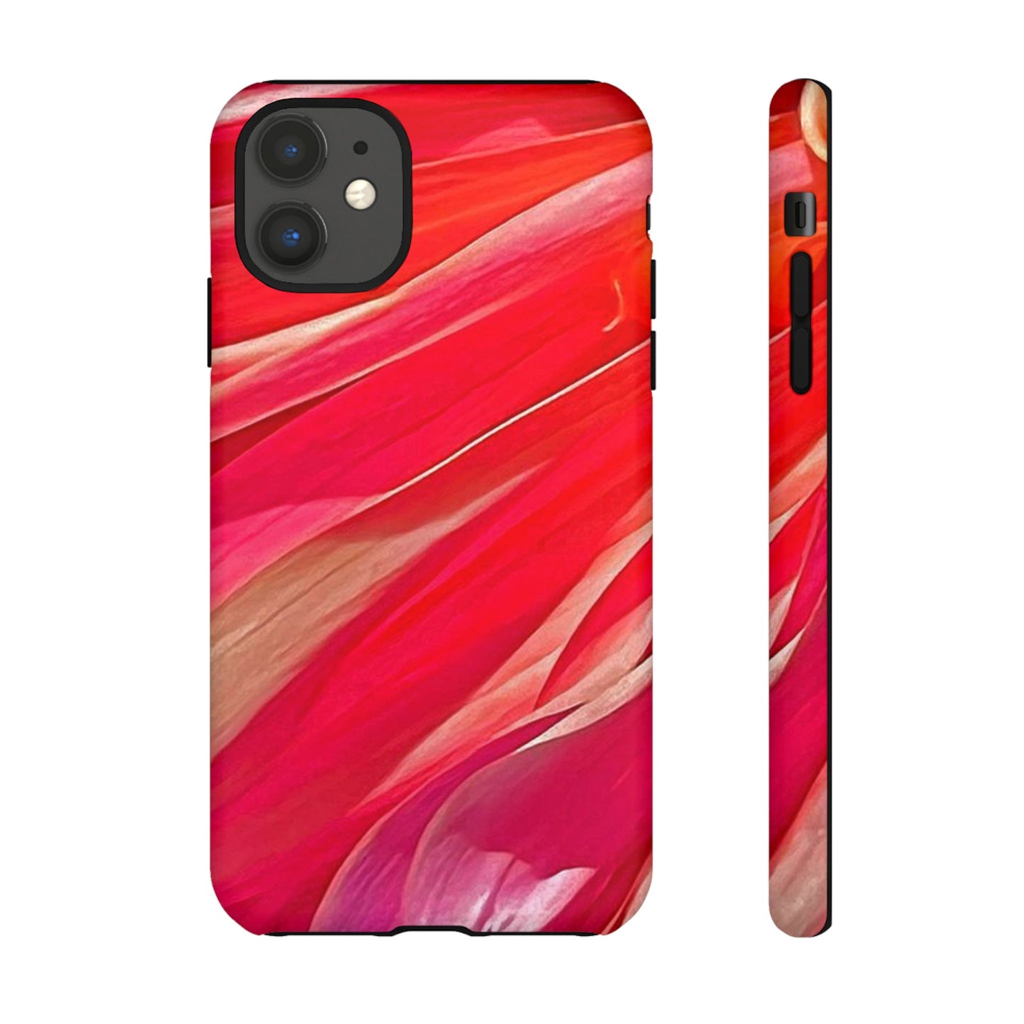 Ribbons of Color Floral Red Abstract Art Tough Phone Case for Apple iPhone, Samsung Galaxy, Google Pixel|Electronic Accessories|Great For Fall|Gifts|Nantucket