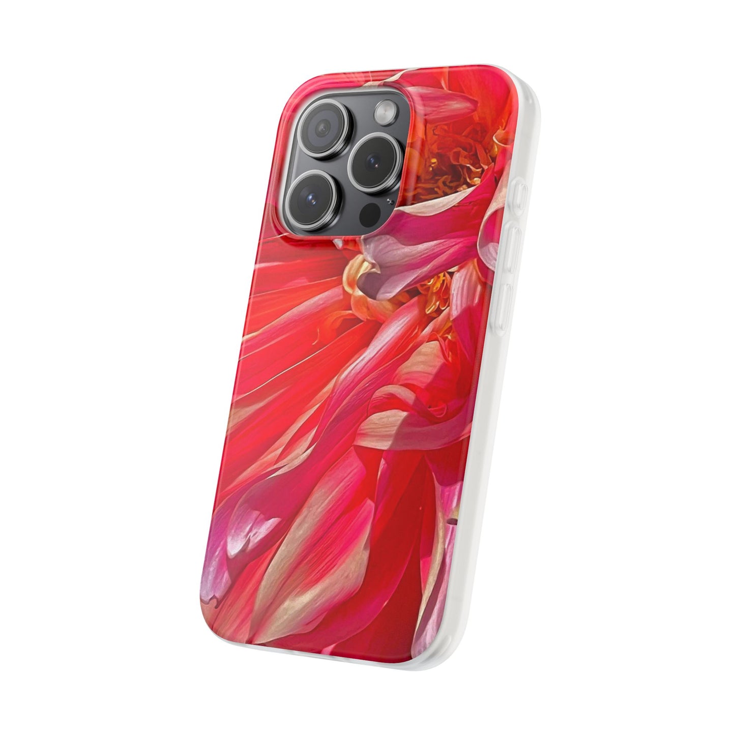 Ribbons of Color Flexi Floral iPhone Phone Case | Electronic Accessories| Orange-Red| Slim Fitting Case| Martha's Vineyard| Trendy