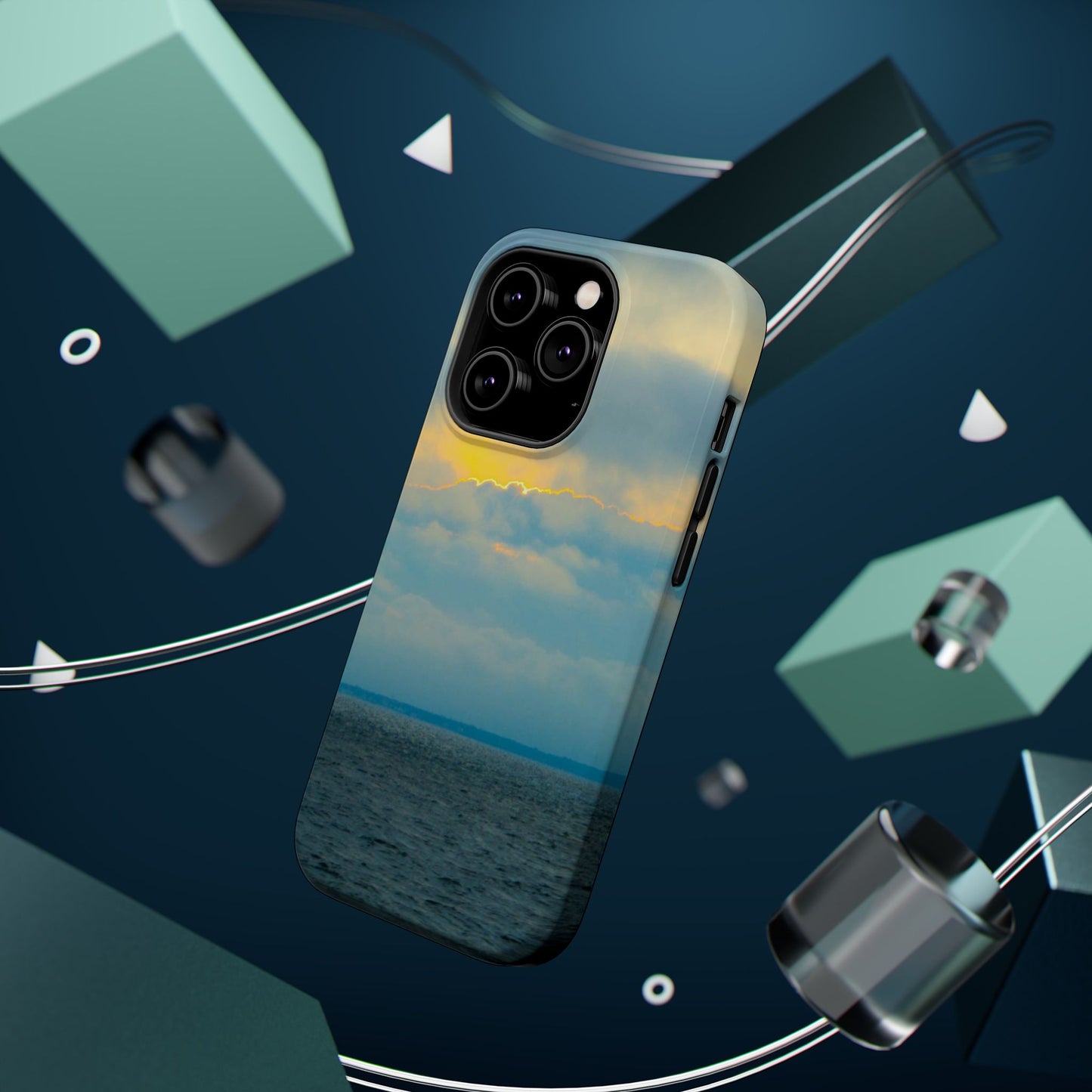 Baby Blues of Nantucket Sea Inspired MagSafe Tough Cases MagSafe Tough iPhone Cases|Durable and Flexible| Impact-resistant MagSafe|Electronic Accessories| Nantucket|Sunset