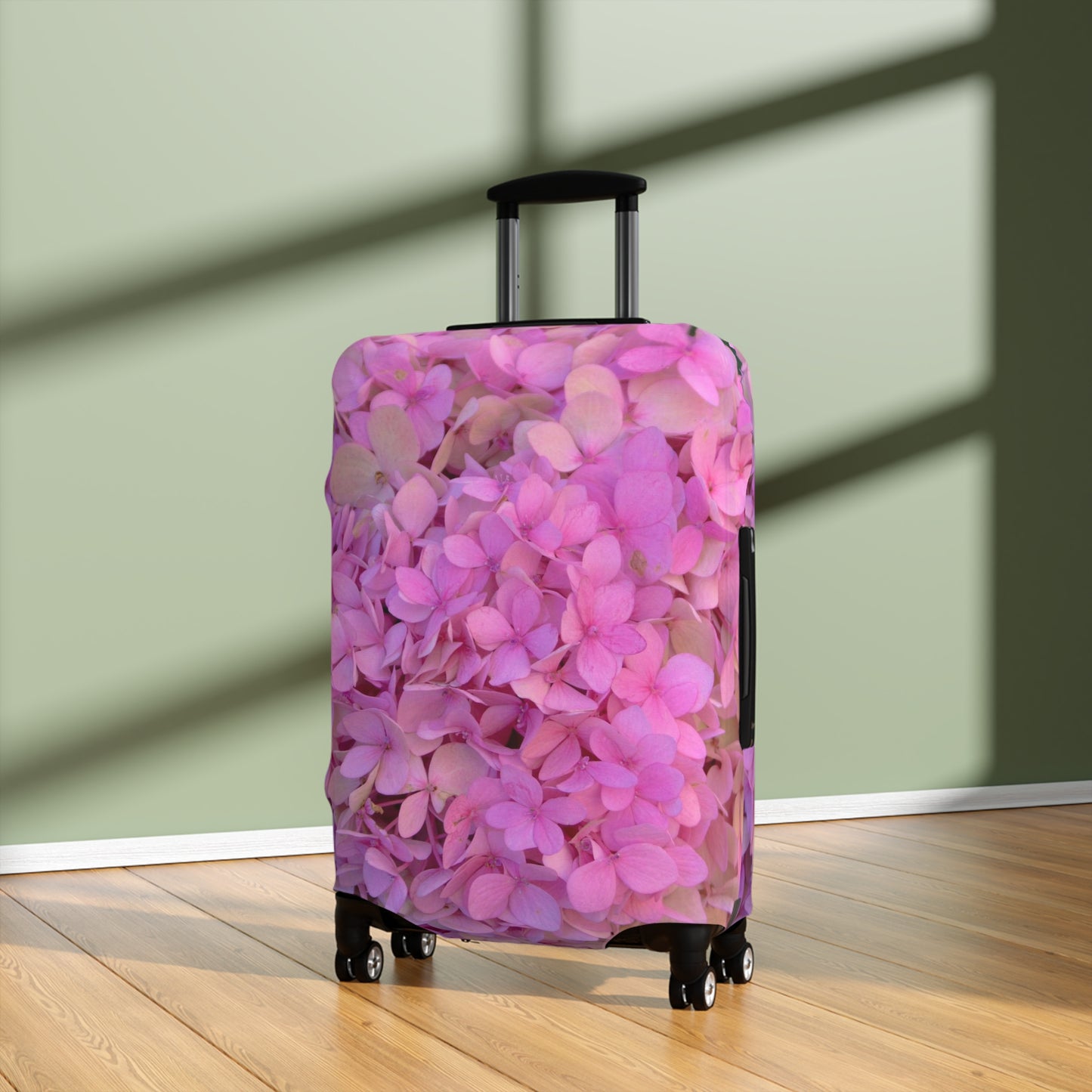 Blush Globe Luggage Cover | Floral Luggage Cover|Elastic Polyester-spandex Luggage Protector| Travel in Style |Gifts| Travel Acccessory