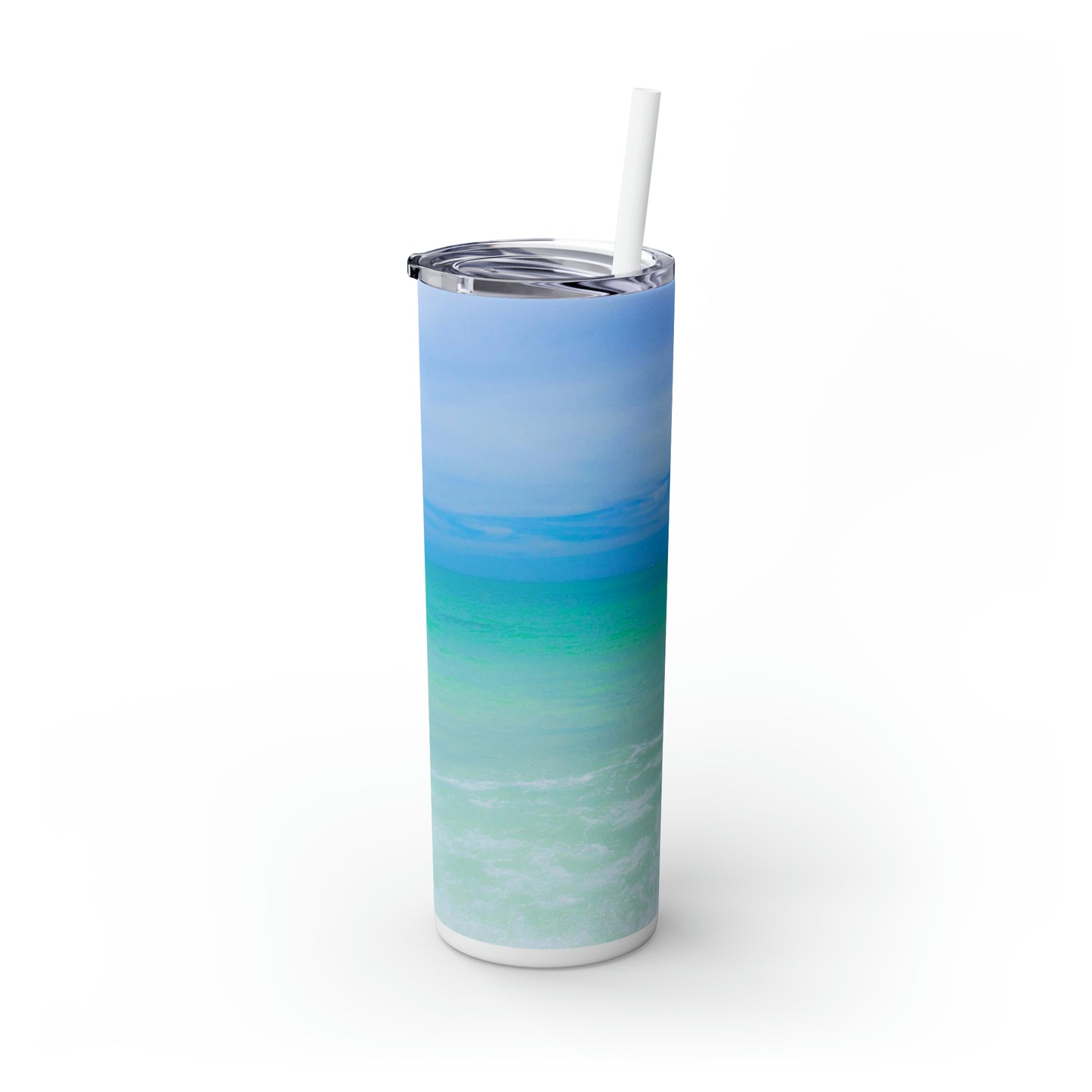 Cotten Candy Sky Skinny Tumbler with Straw, 20oz Hot and Cold Beverage Companion Drinkware Non-toxic Tumbler