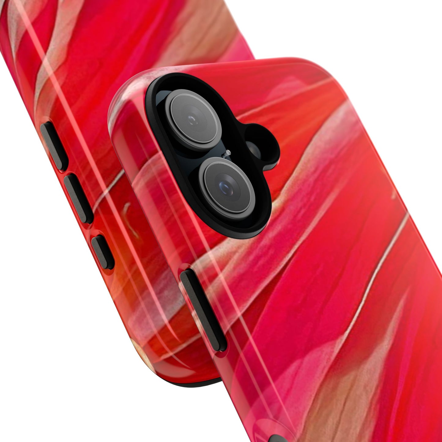 Ribbons of Color Floral Red Abstract Art Tough Phone Case for Apple iPhone, Samsung Galaxy, Google Pixel|Electronic Accessories|Great For Fall|Gifts|Nantucket